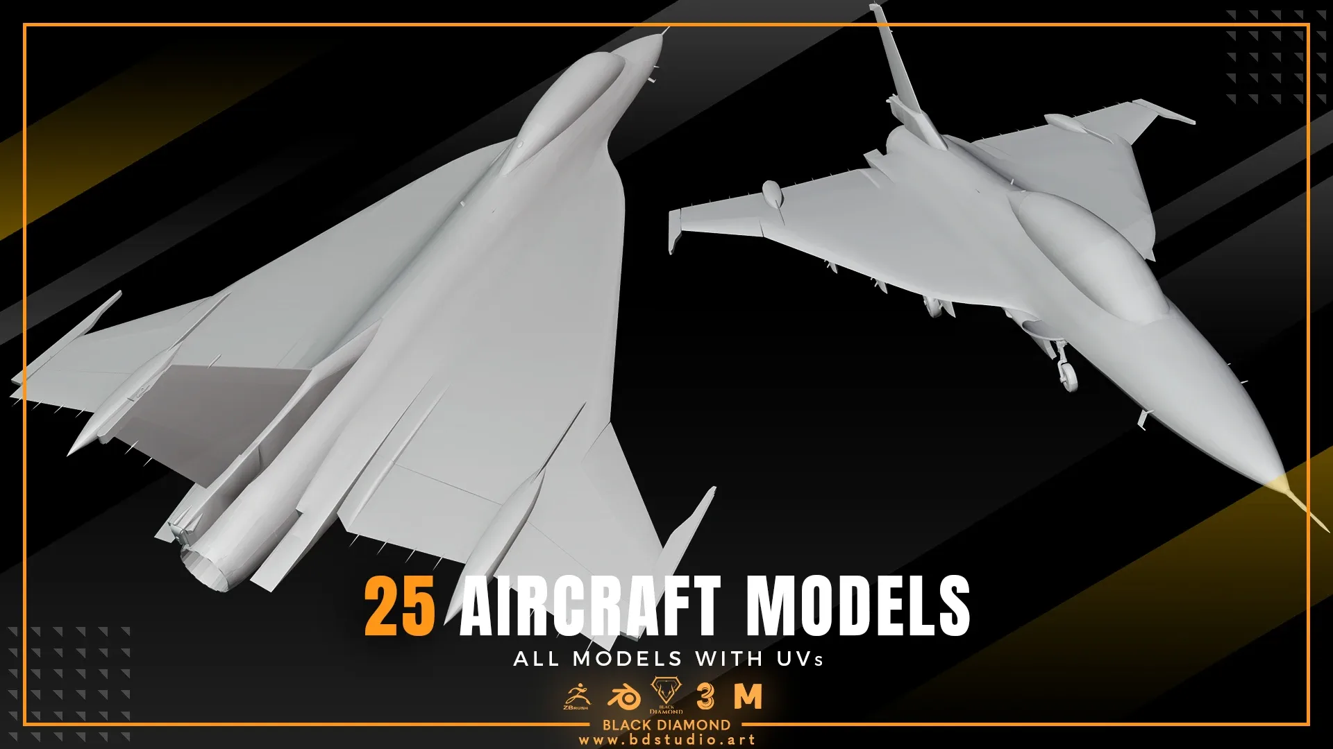 25 AIRCRAFT MODELS ( For All 3D Software )