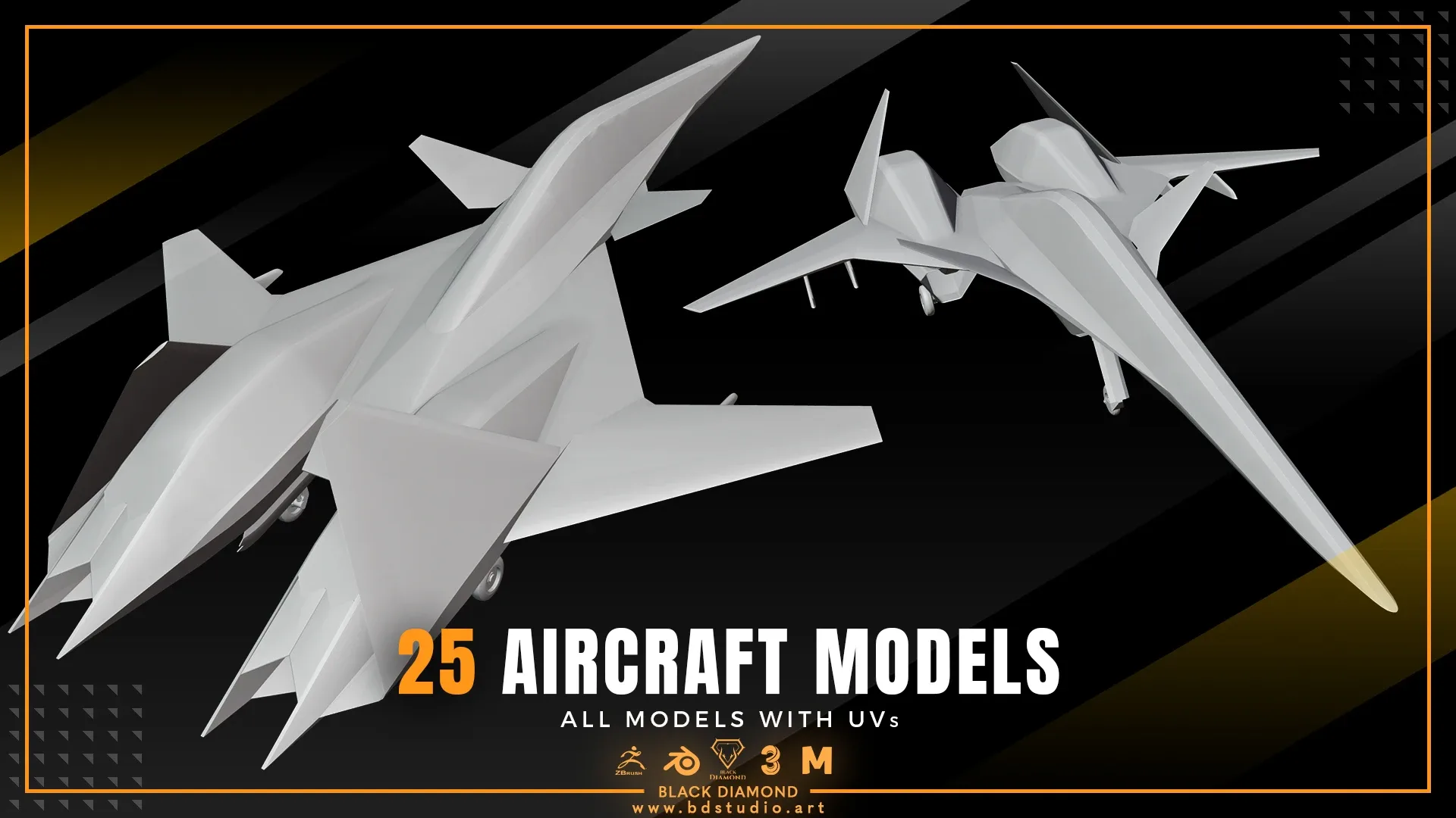 25 AIRCRAFT MODELS ( For All 3D Software )