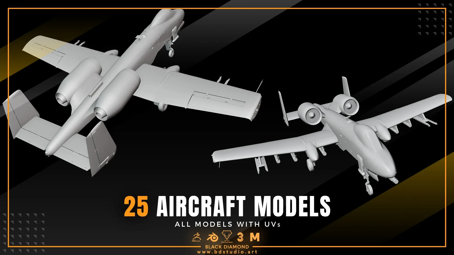 25 AIRCRAFT MODELS ( For All 3D Software )