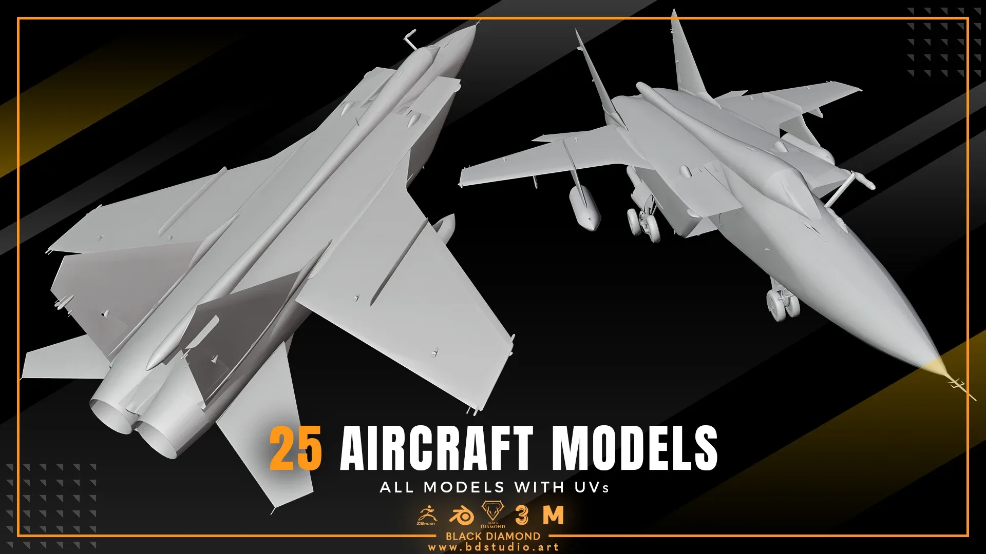 25 AIRCRAFT MODELS ( For All 3D Software )