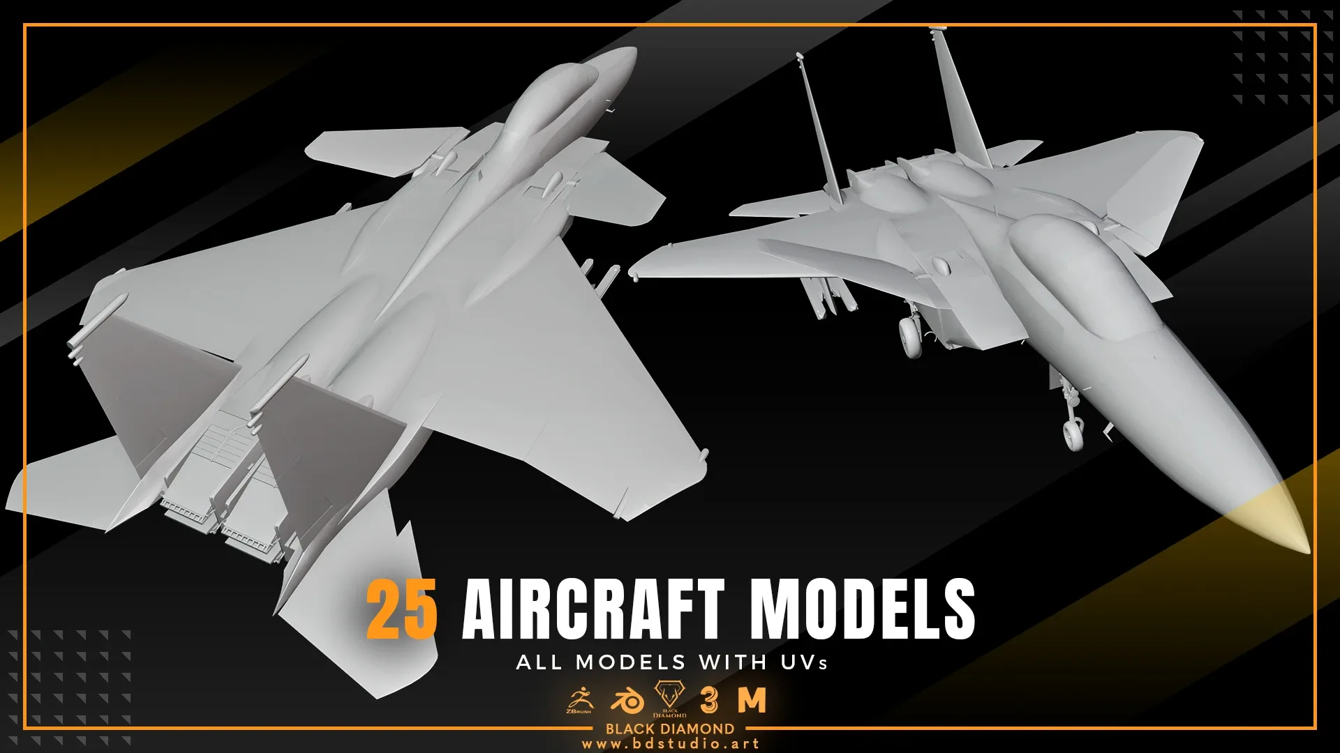 25 AIRCRAFT MODELS ( For All 3D Software )