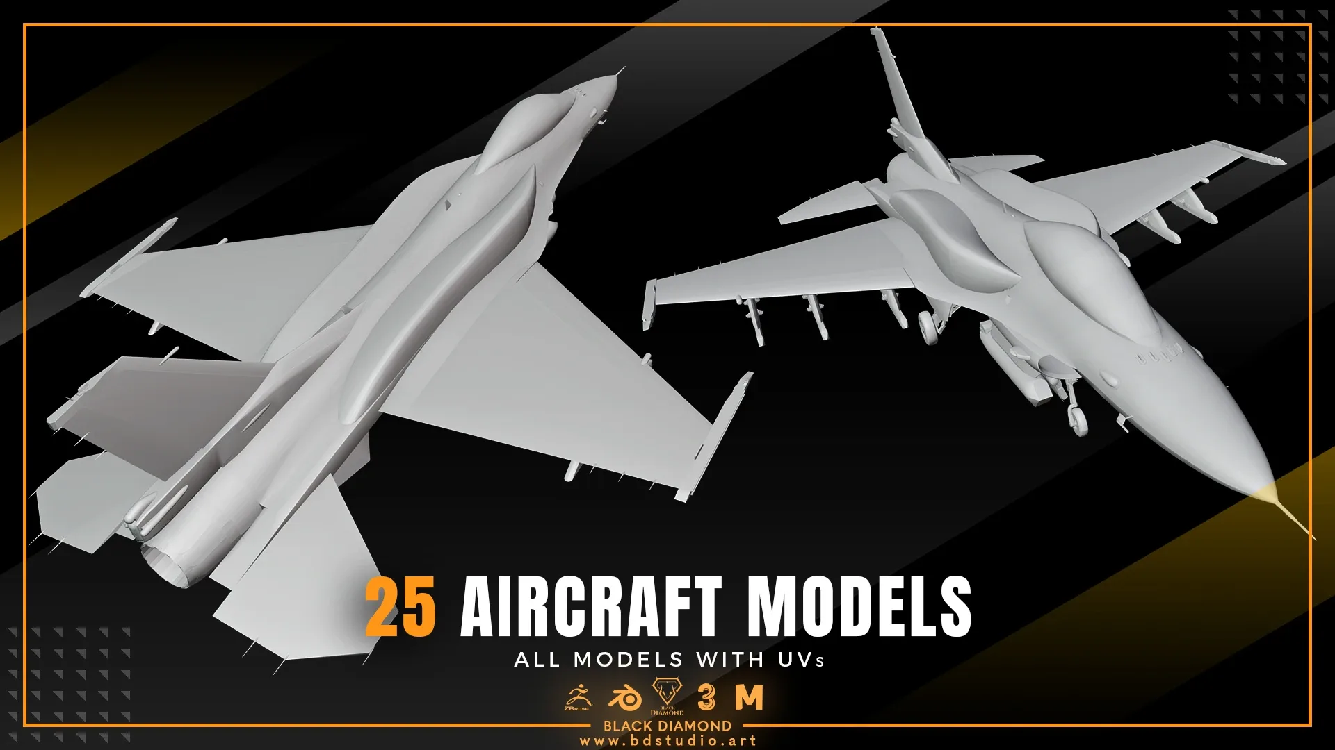 25 AIRCRAFT MODELS ( For All 3D Software )