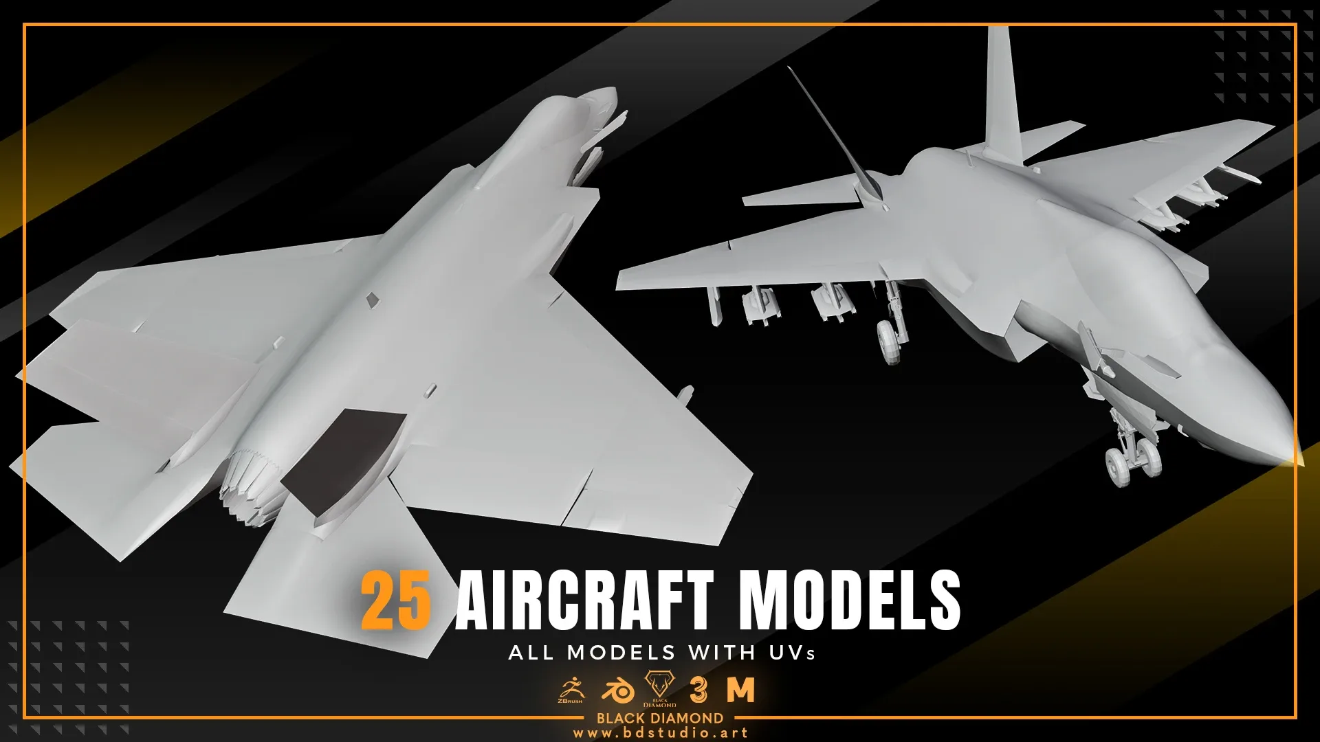 25 AIRCRAFT MODELS ( For All 3D Software )