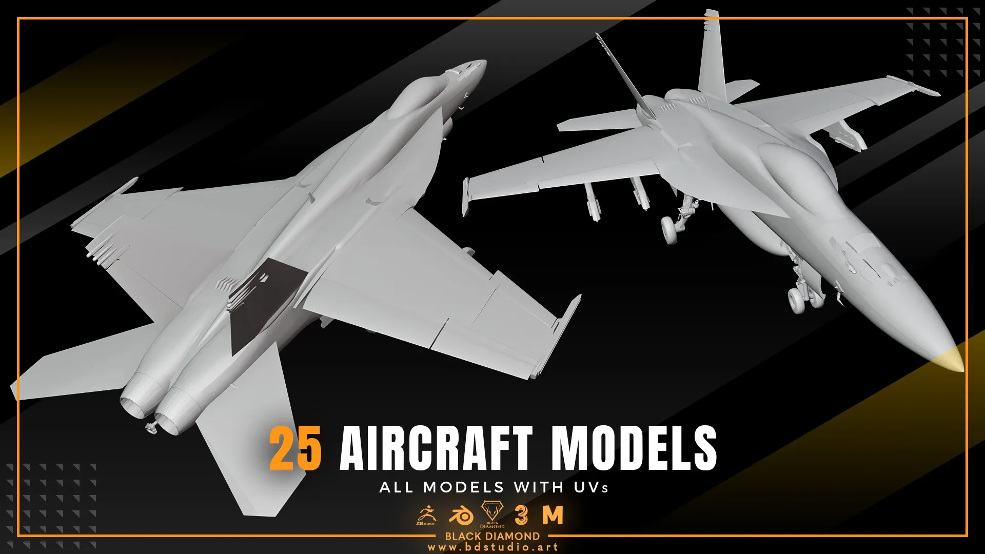 25 AIRCRAFT MODELS ( For All 3D Software )