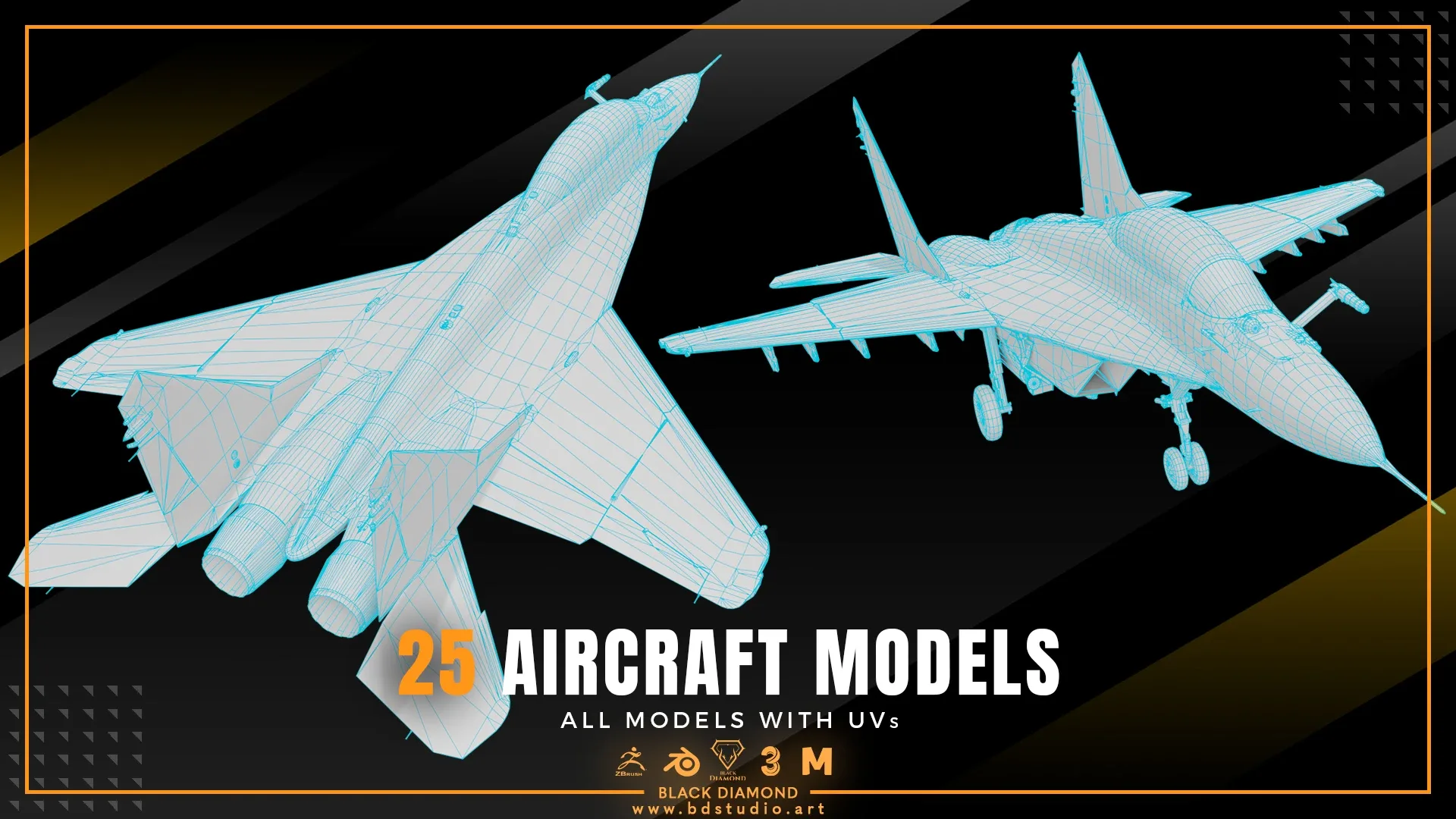 25 AIRCRAFT MODELS ( For All 3D Software )