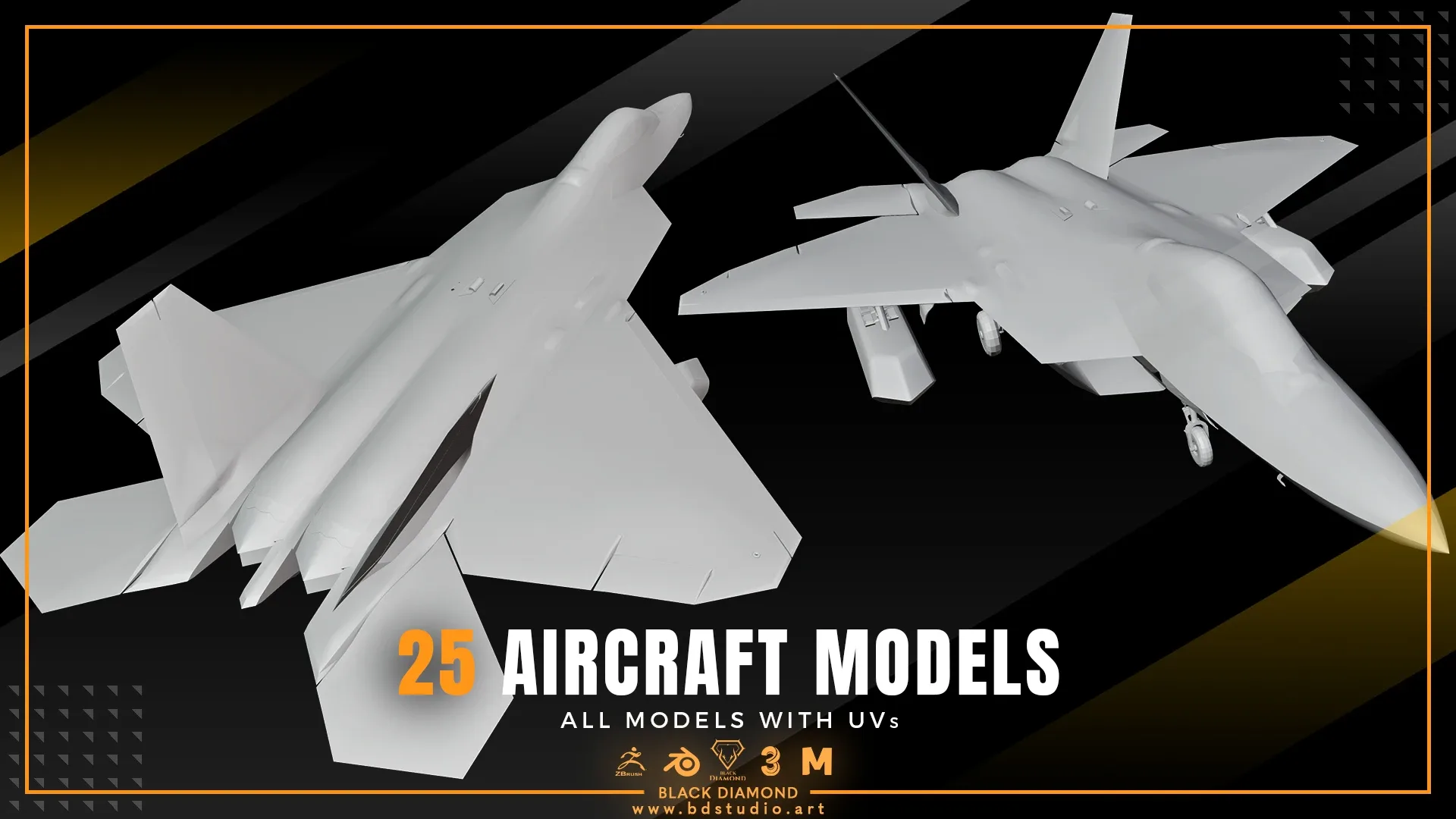 25 AIRCRAFT MODELS ( For All 3D Software )