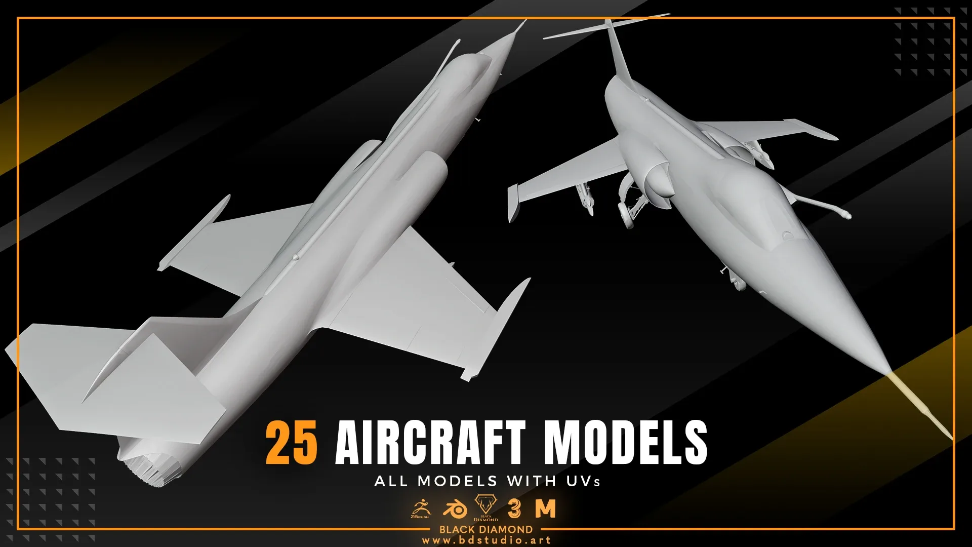 25 AIRCRAFT MODELS ( For All 3D Software )