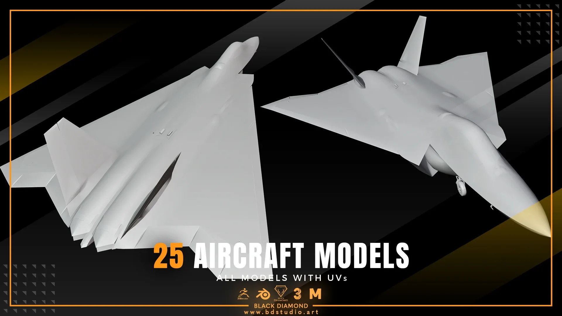 25 AIRCRAFT MODELS ( For All 3D Software )