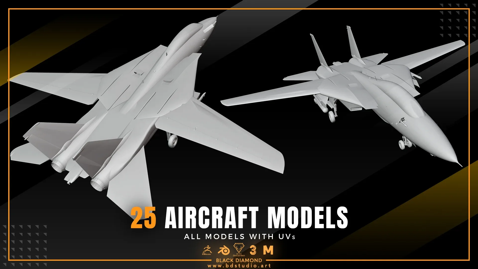 25 AIRCRAFT MODELS ( For All 3D Software )