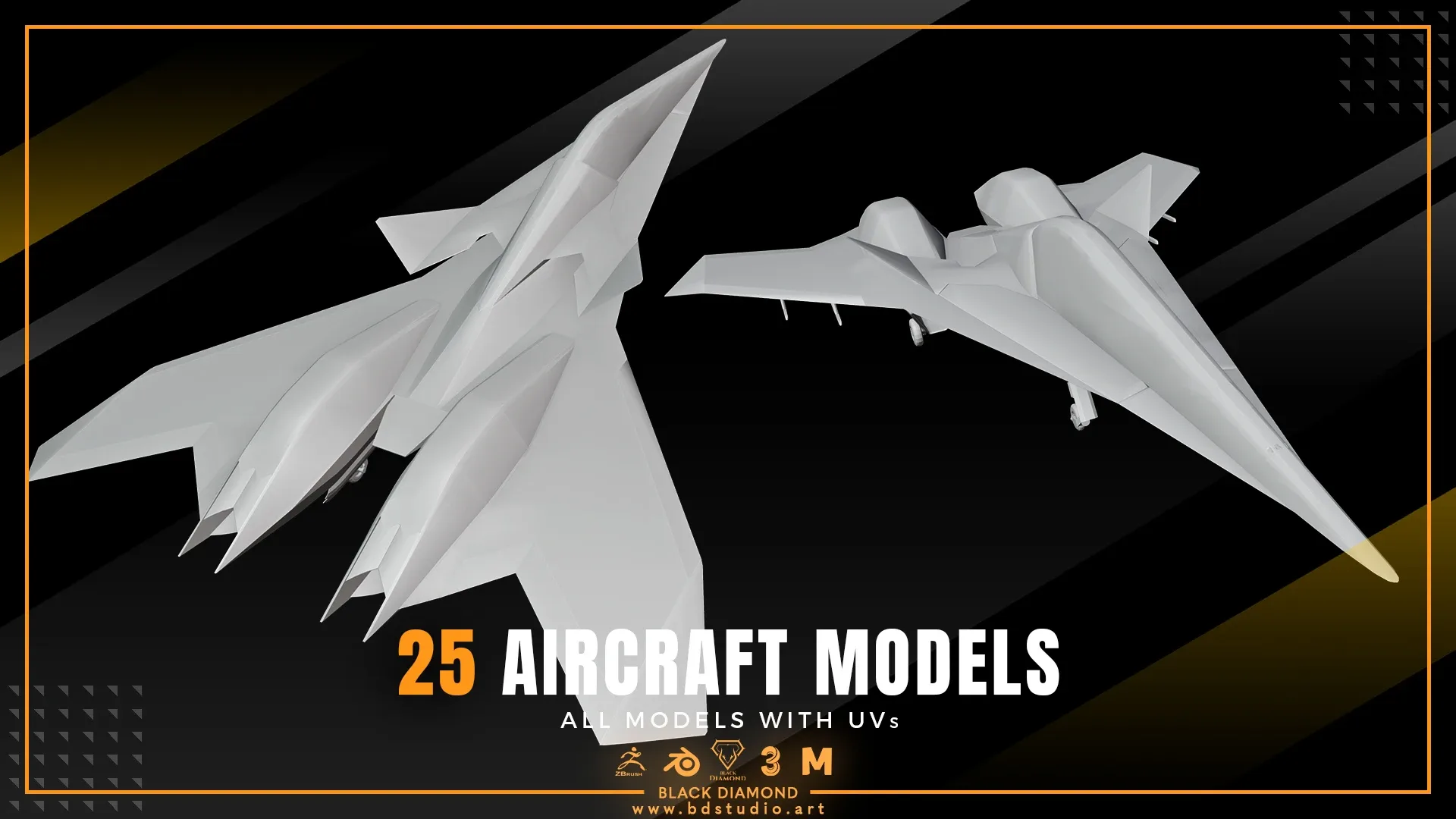 25 AIRCRAFT MODELS ( For All 3D Software )