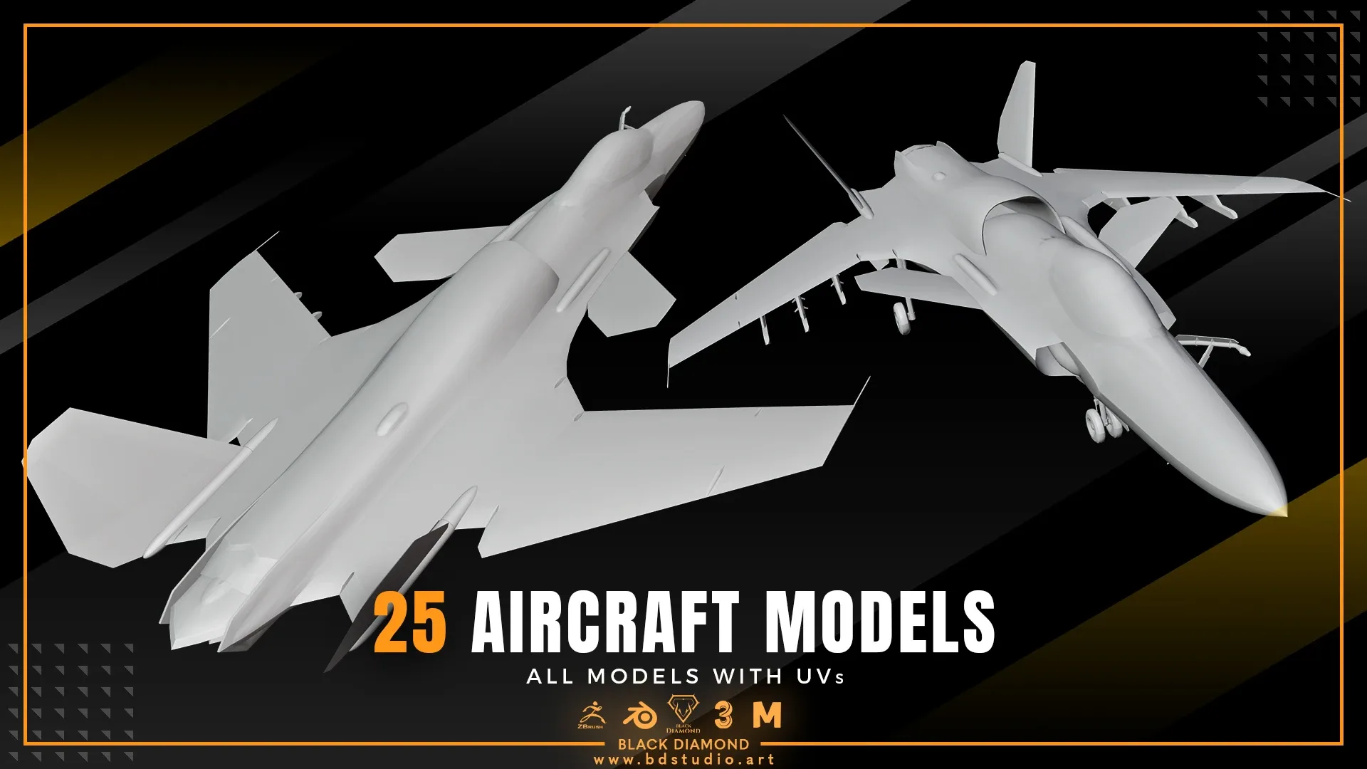 25 AIRCRAFT MODELS ( For All 3D Software )