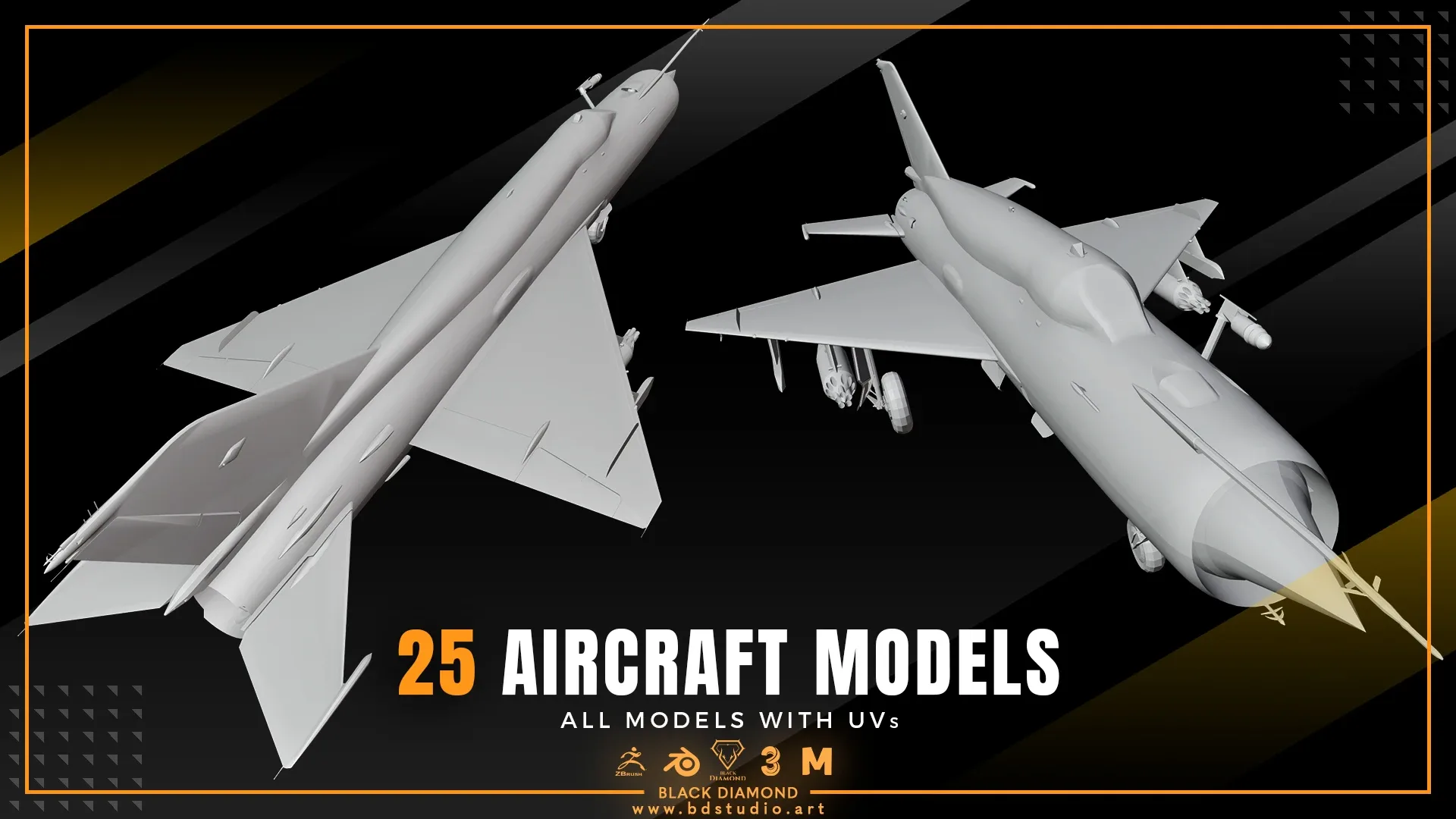 25 AIRCRAFT MODELS ( For All 3D Software )