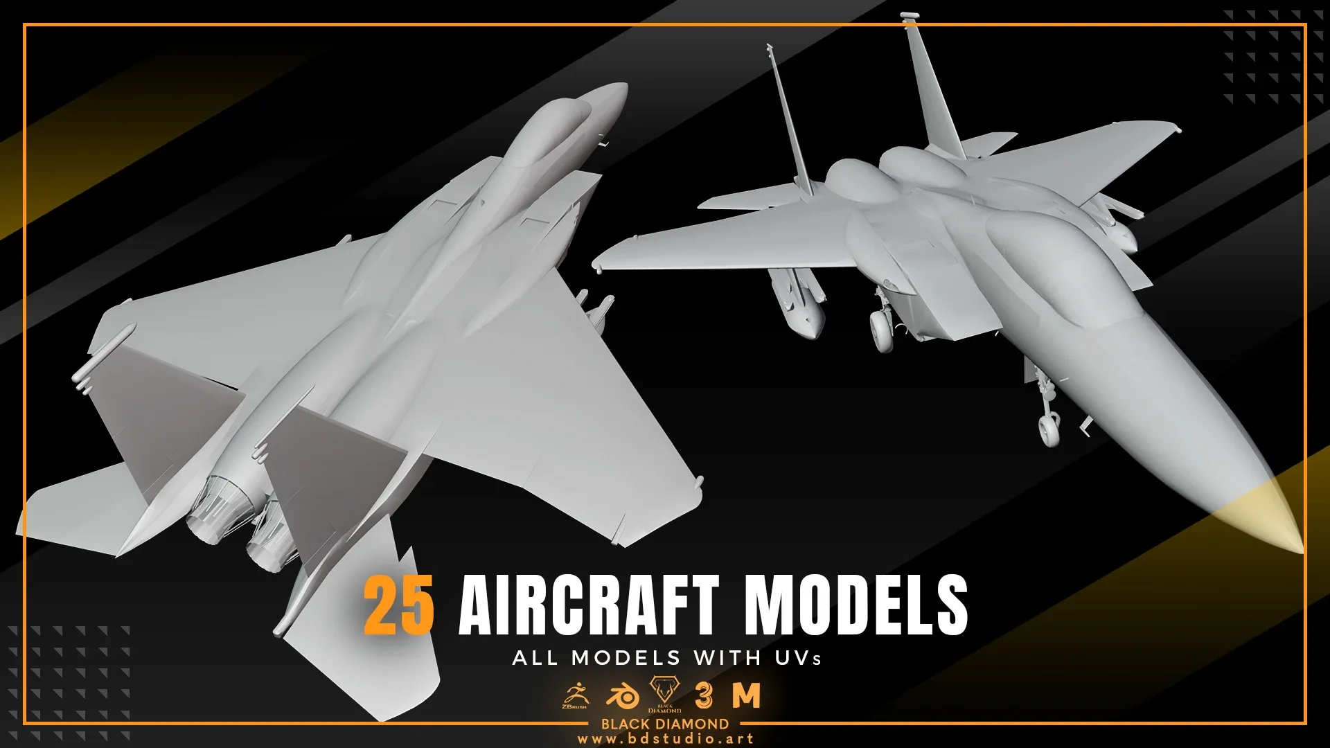 25 AIRCRAFT MODELS ( For All 3D Software )