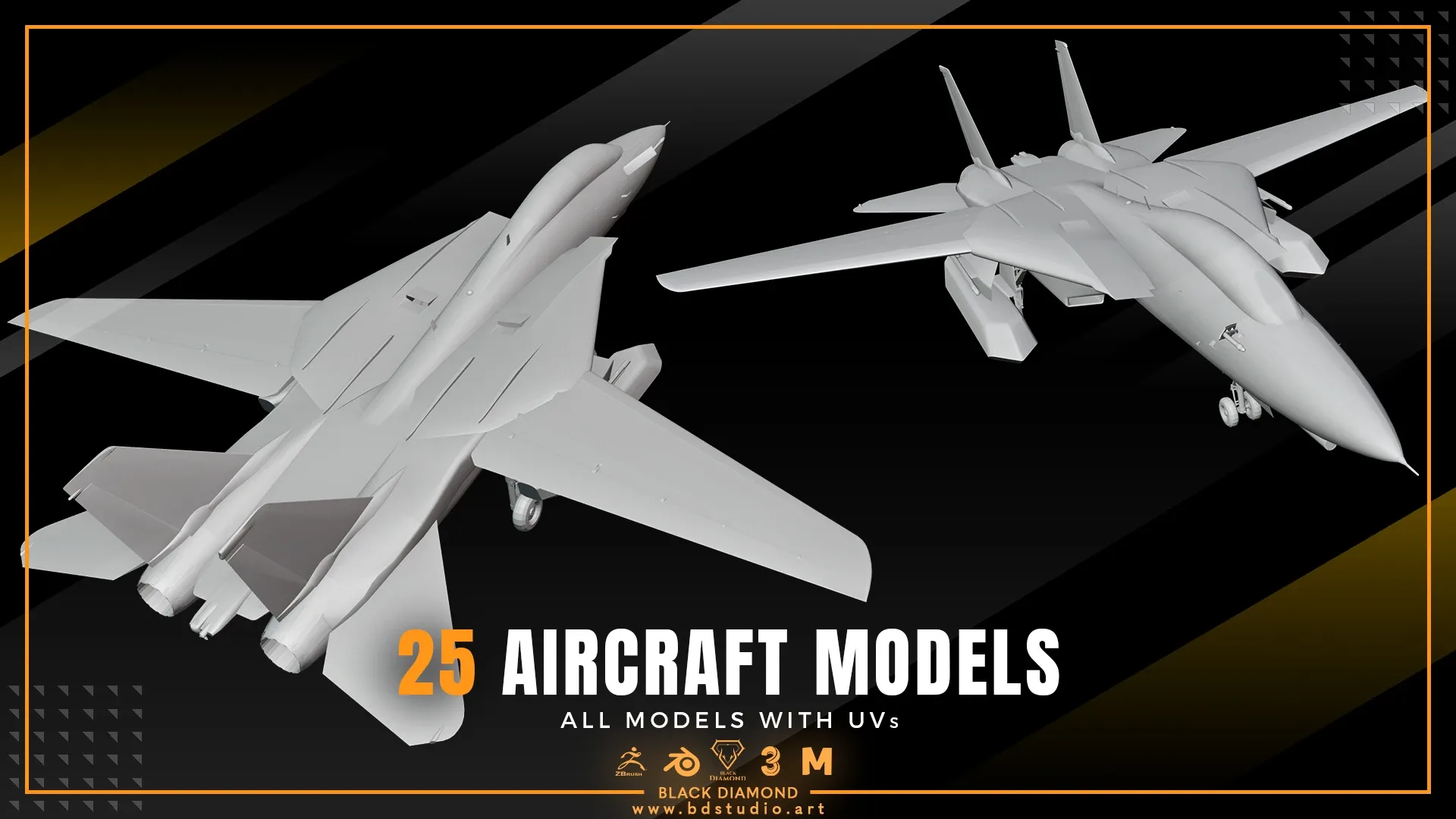 25 AIRCRAFT MODELS ( For All 3D Software )