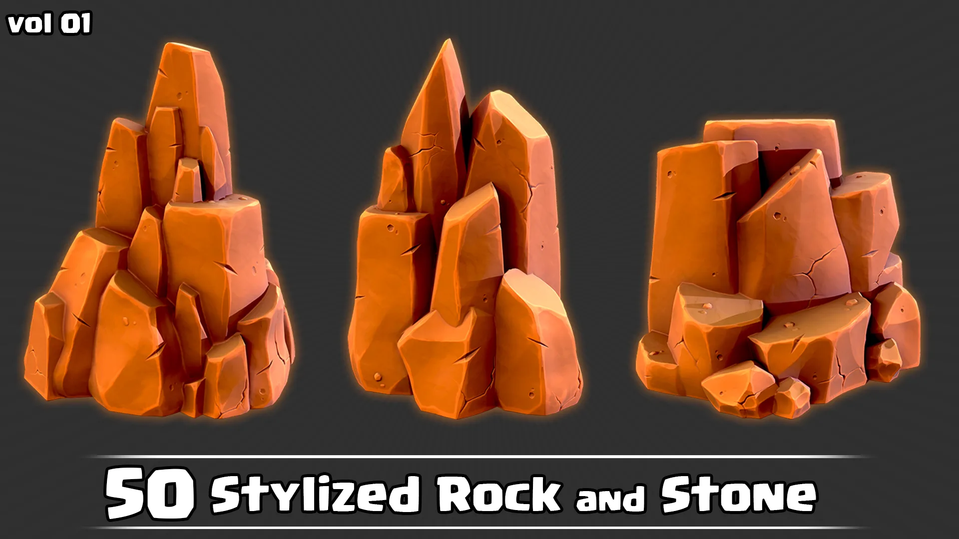 50 Stylized Rock & Stone + IMM Brush