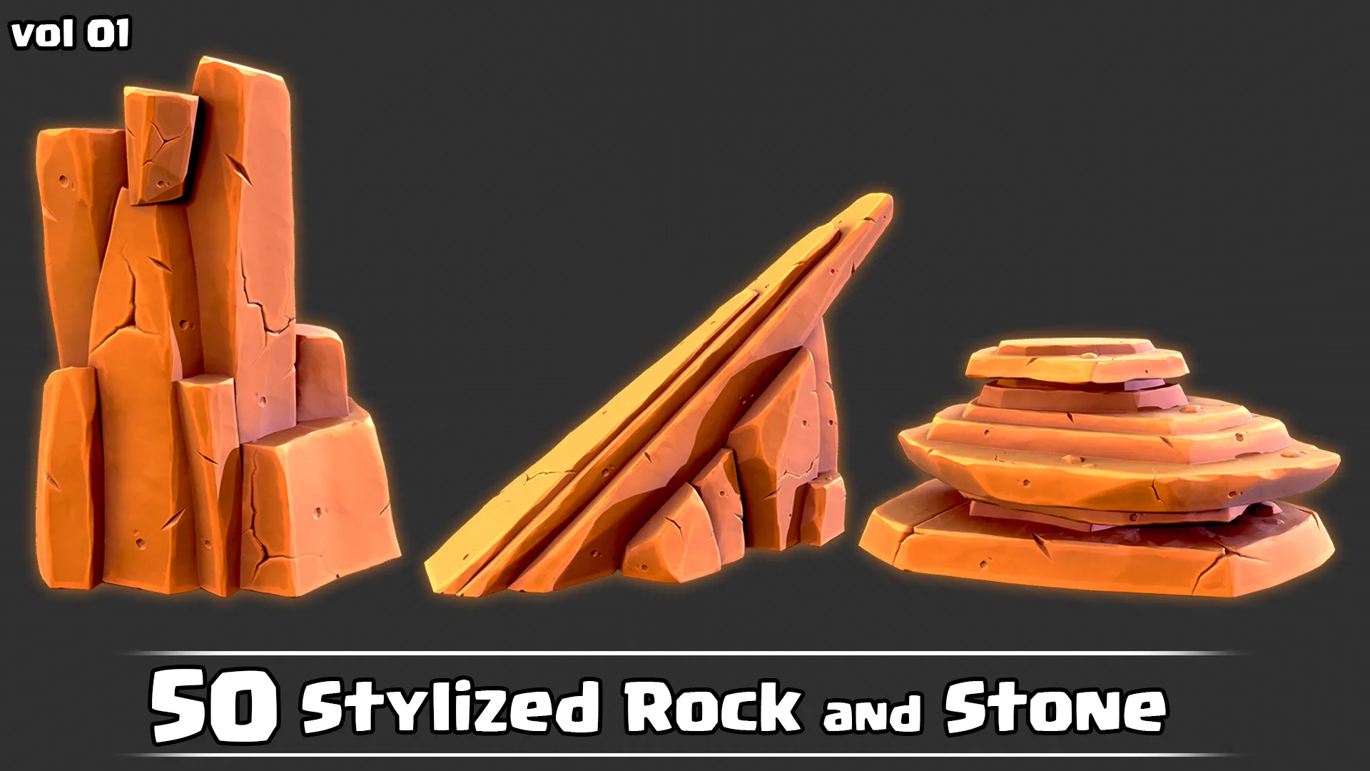 50 Stylized Rock & Stone + IMM Brush