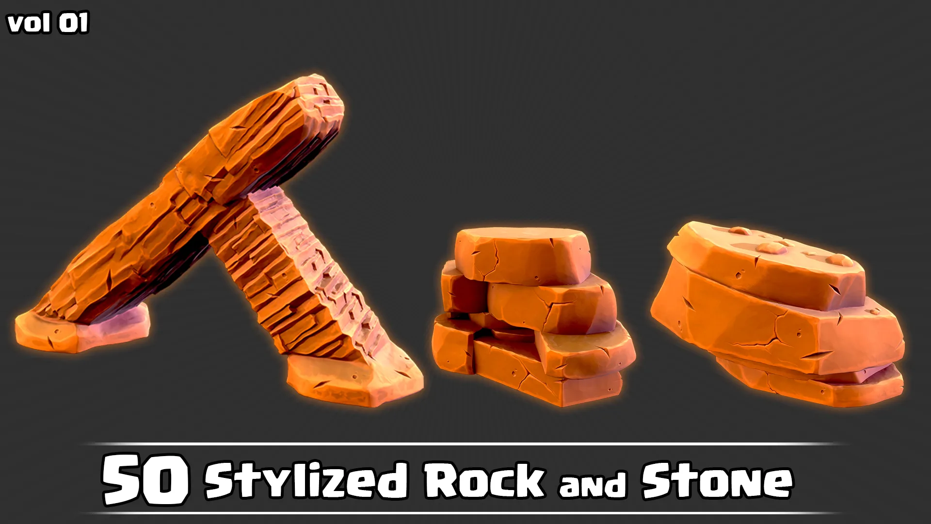 50 Stylized Rock & Stone + IMM Brush