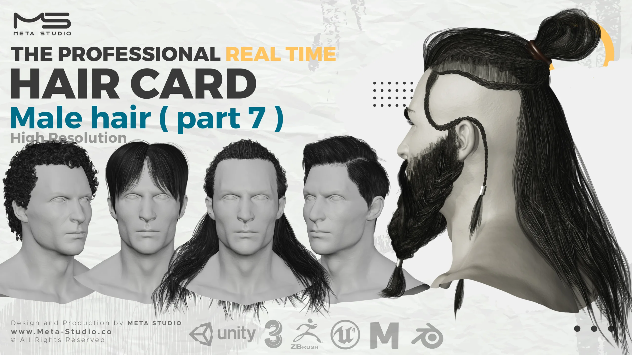 Male Hair Part 7 - Professional Realtime Hair card