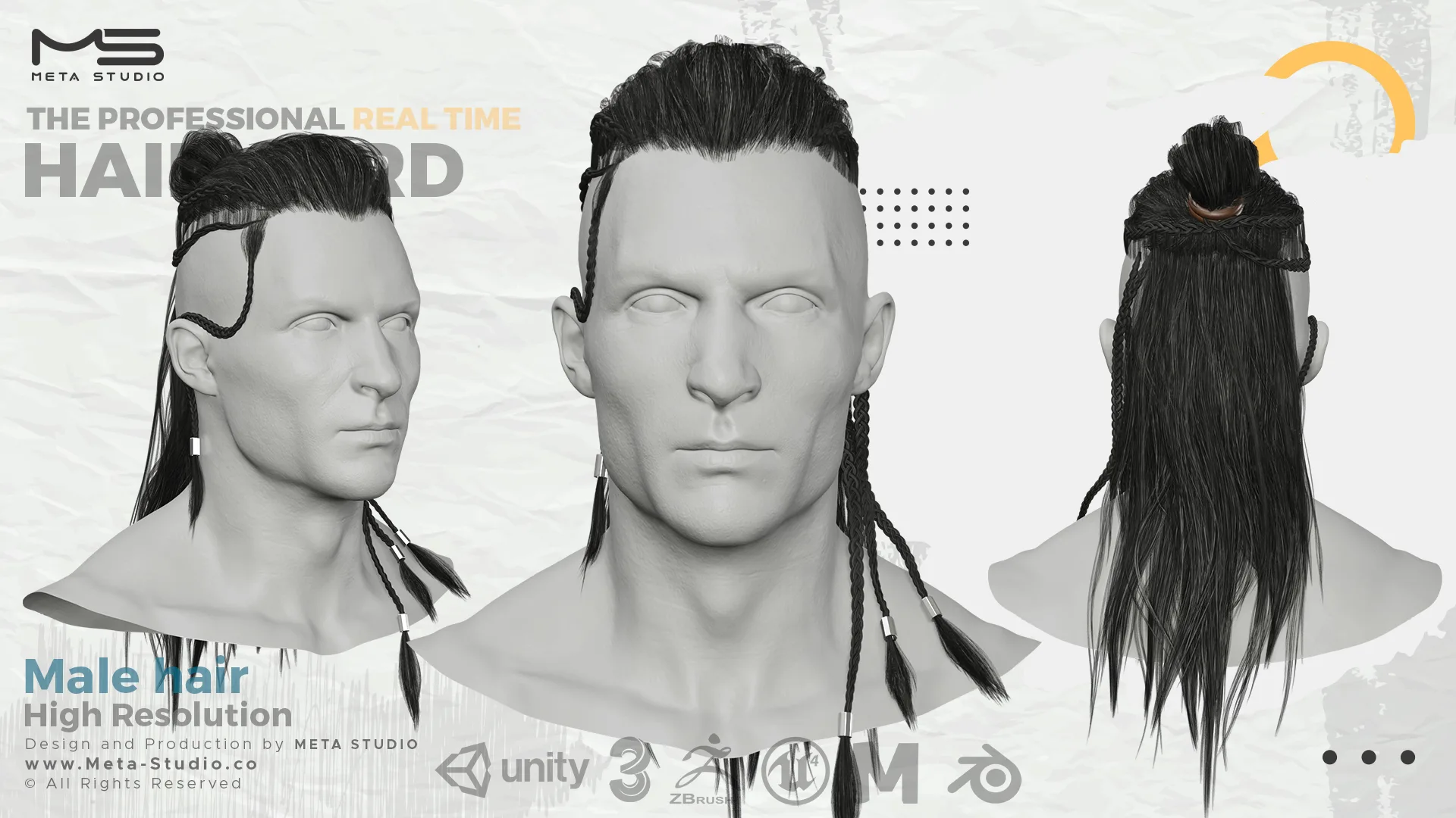 Male Hair Part 7 - Professional Realtime Hair card