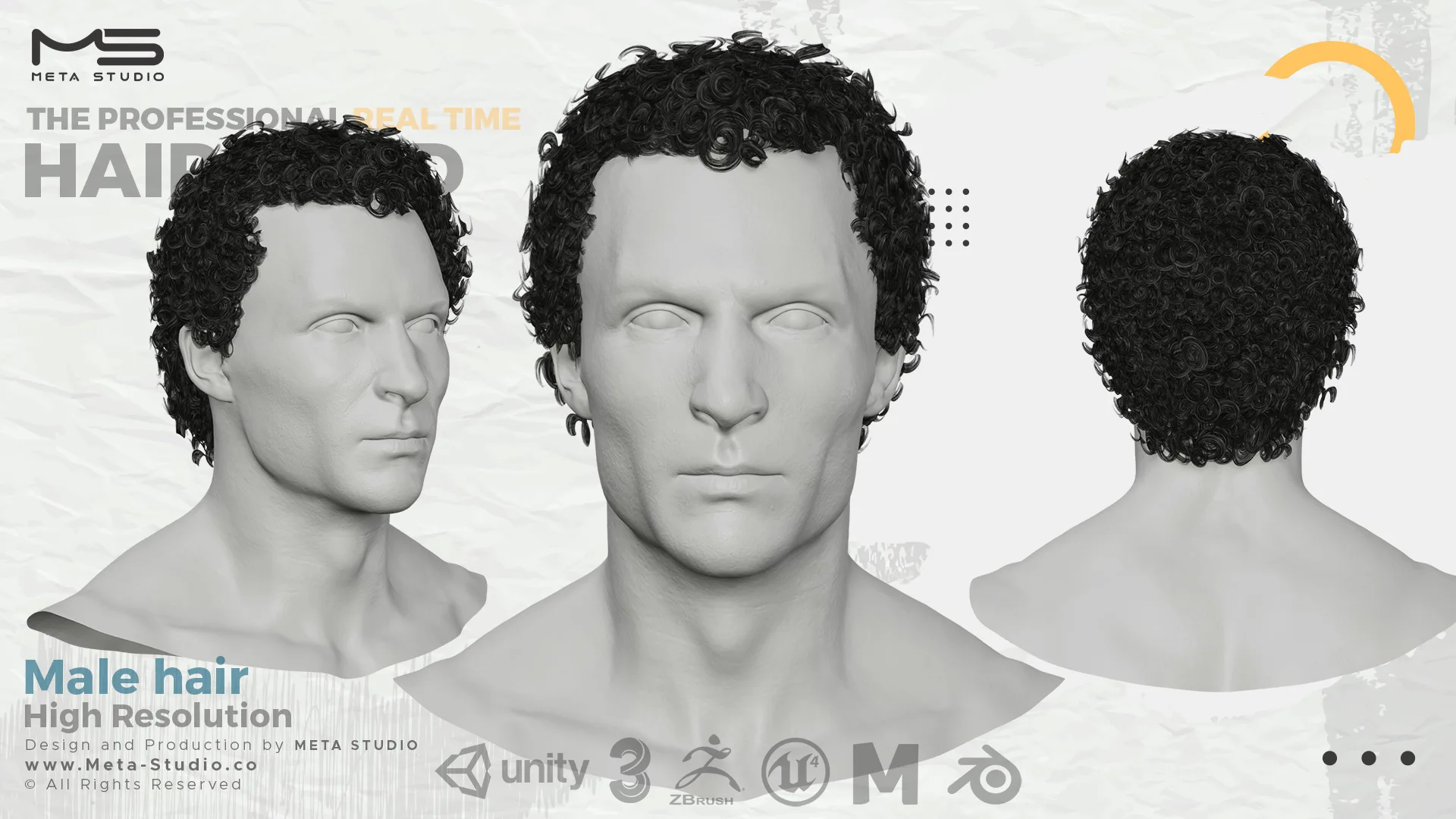 Male Hair Part 7 - Professional Realtime Hair card