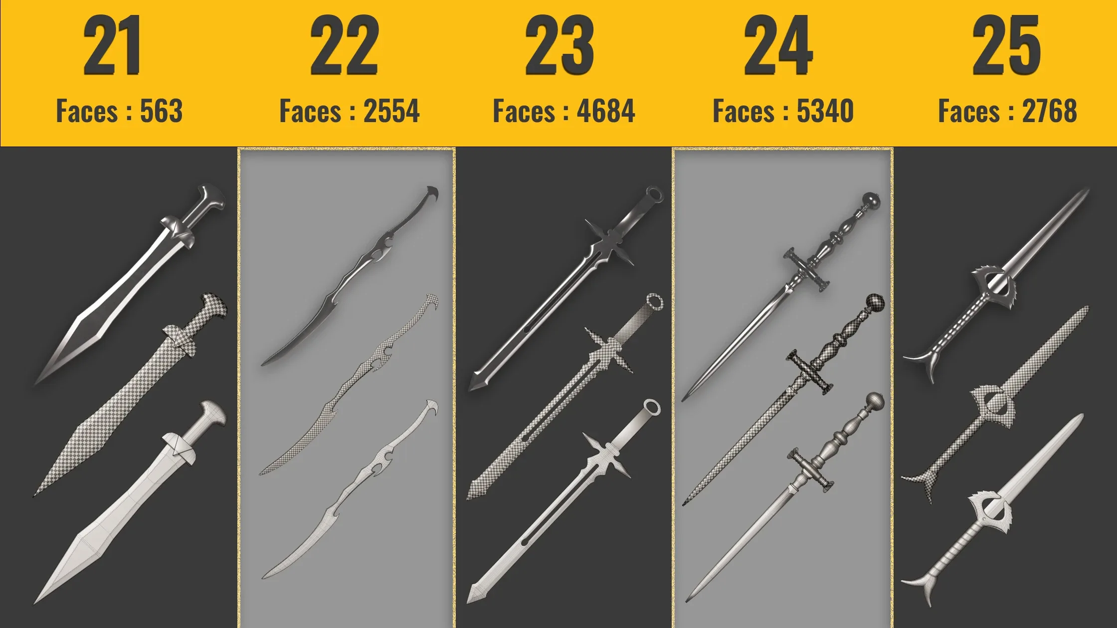 25 Sword and Knife base mesh