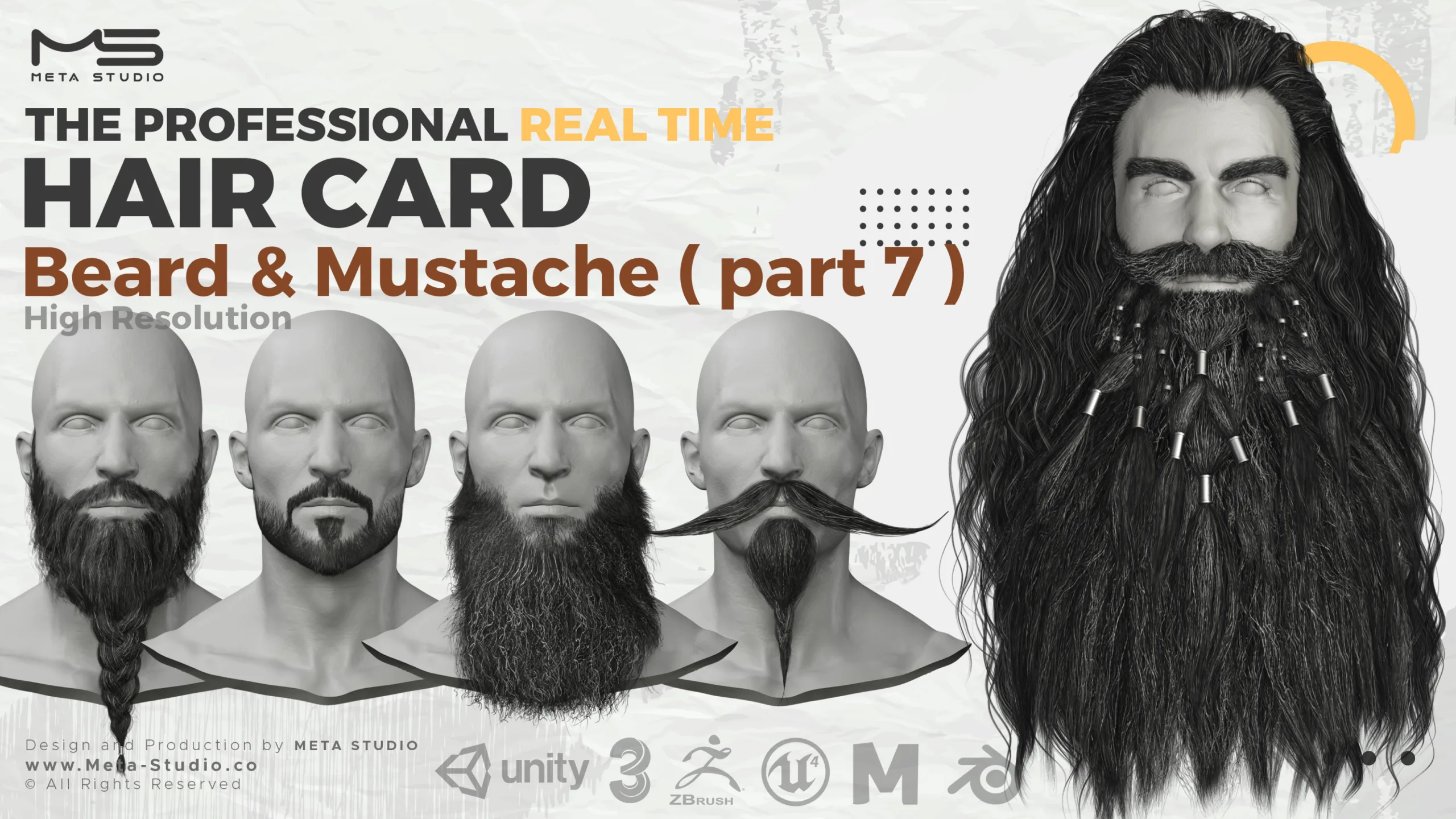 Beard and Mustache Part 7 - Professional Realtime Hair card