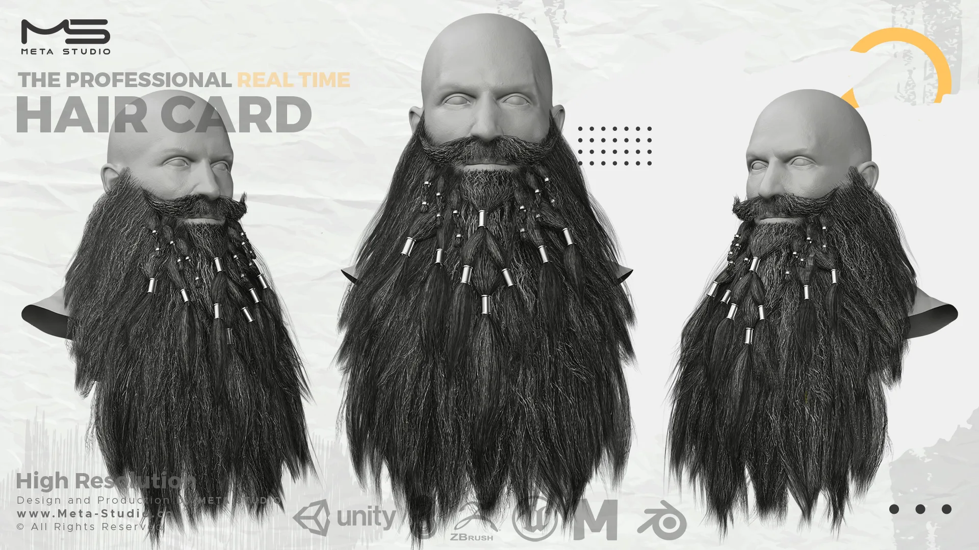 Beard and Mustache Part 7 - Professional Realtime Hair card