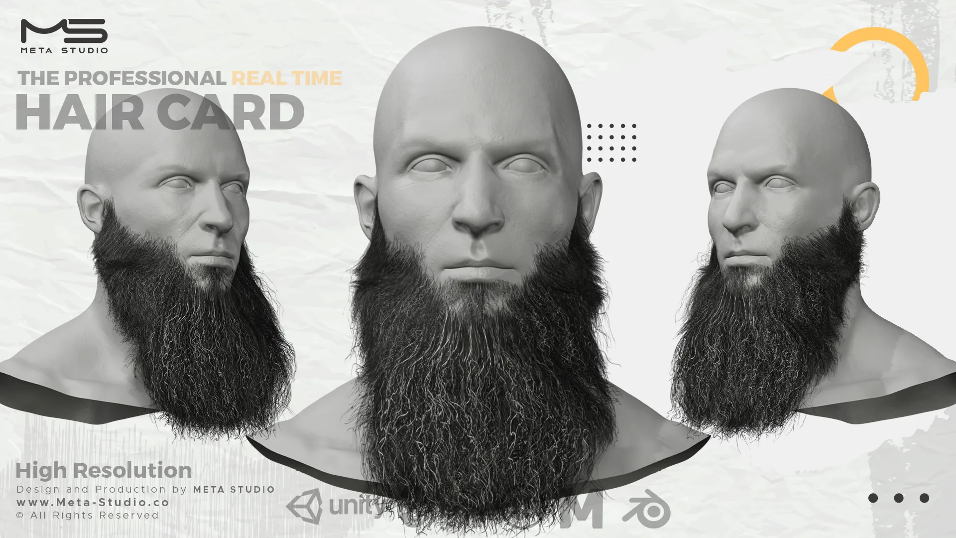 Beard and Mustache Part 7 - Professional Realtime Hair card