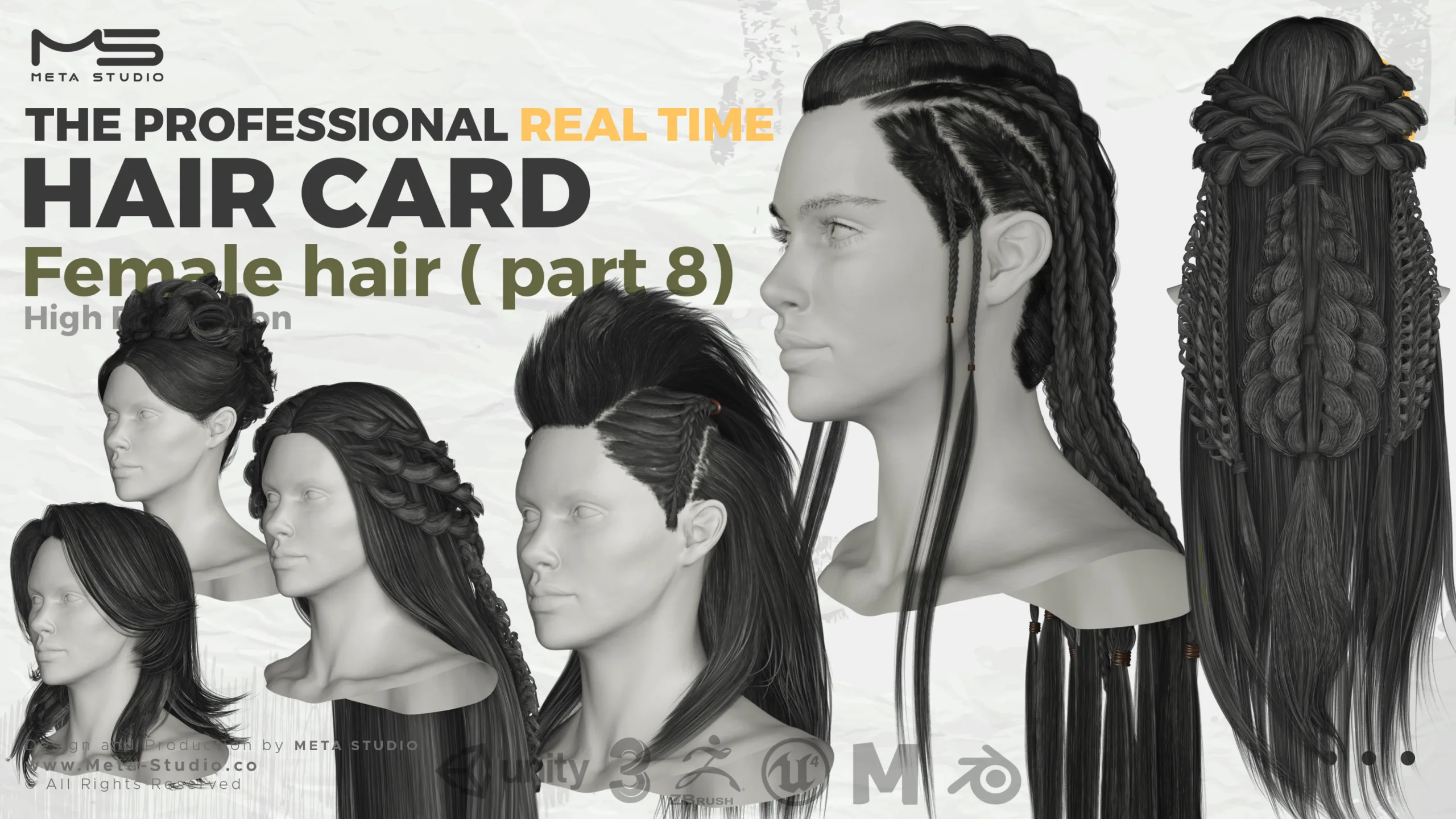 Female Hair Part 8 - Professional Realtime Hair cards