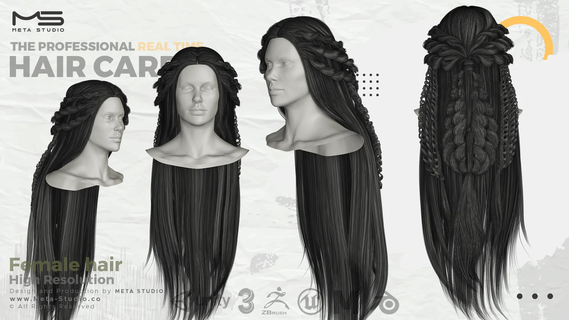 Female Hair Part 8 - Professional Realtime Hair cards