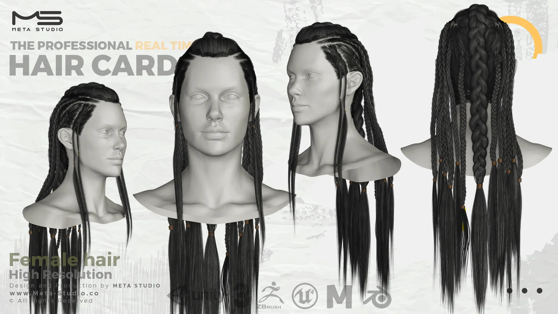 Female Hair Part 8 - Professional Realtime Hair cards