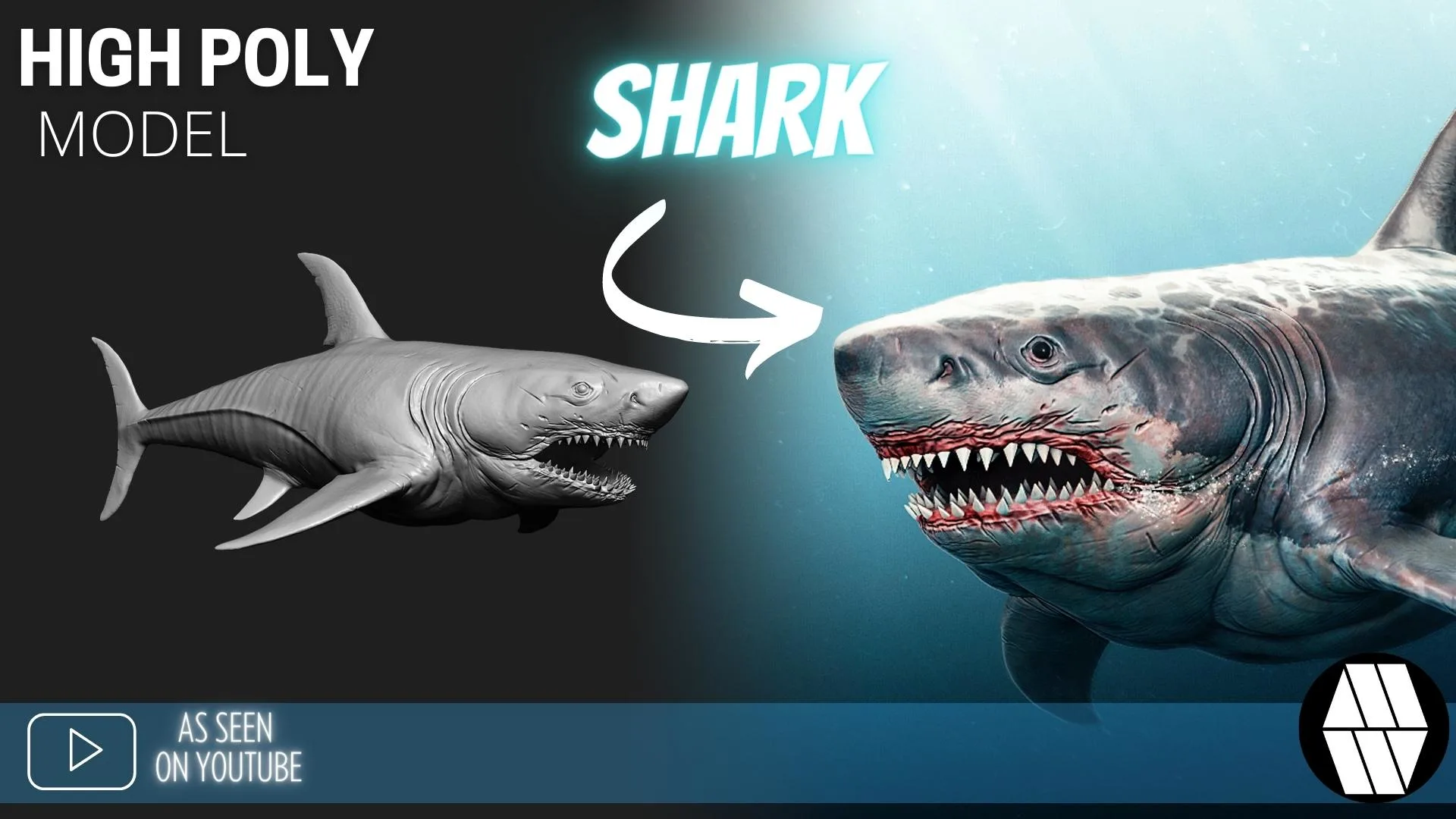 ZBrush Model: Shark High Poly ZTL & FBX