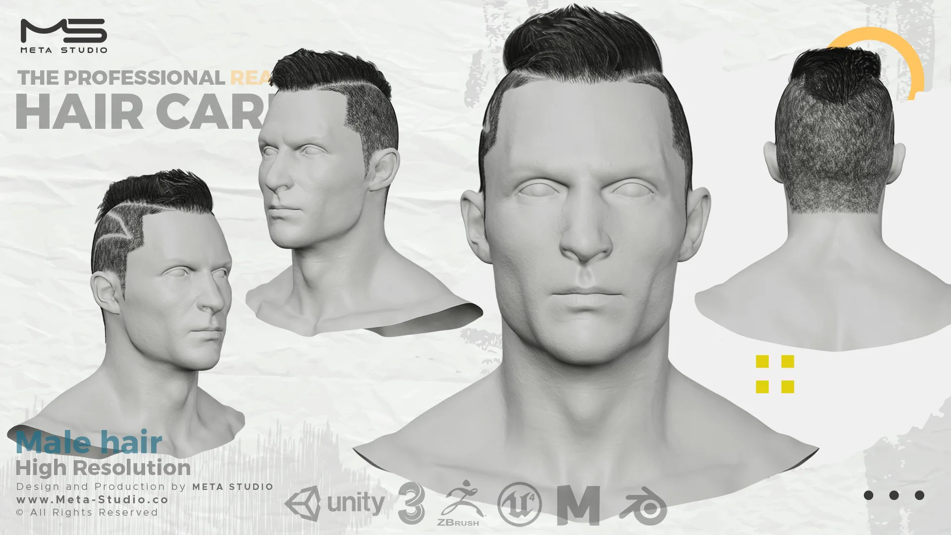 Male Hair Part 8 - Professional Realtime Hair card