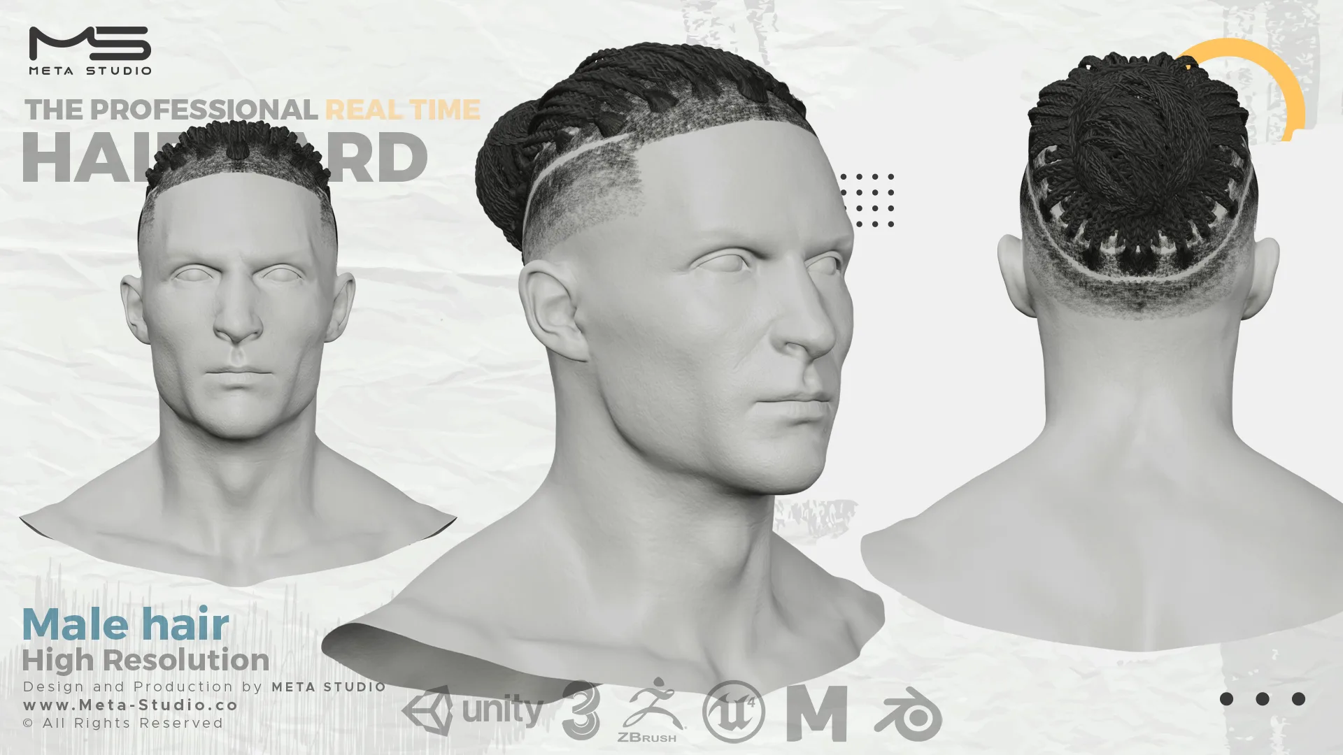 Male Hair Part 8 - Professional Realtime Hair card