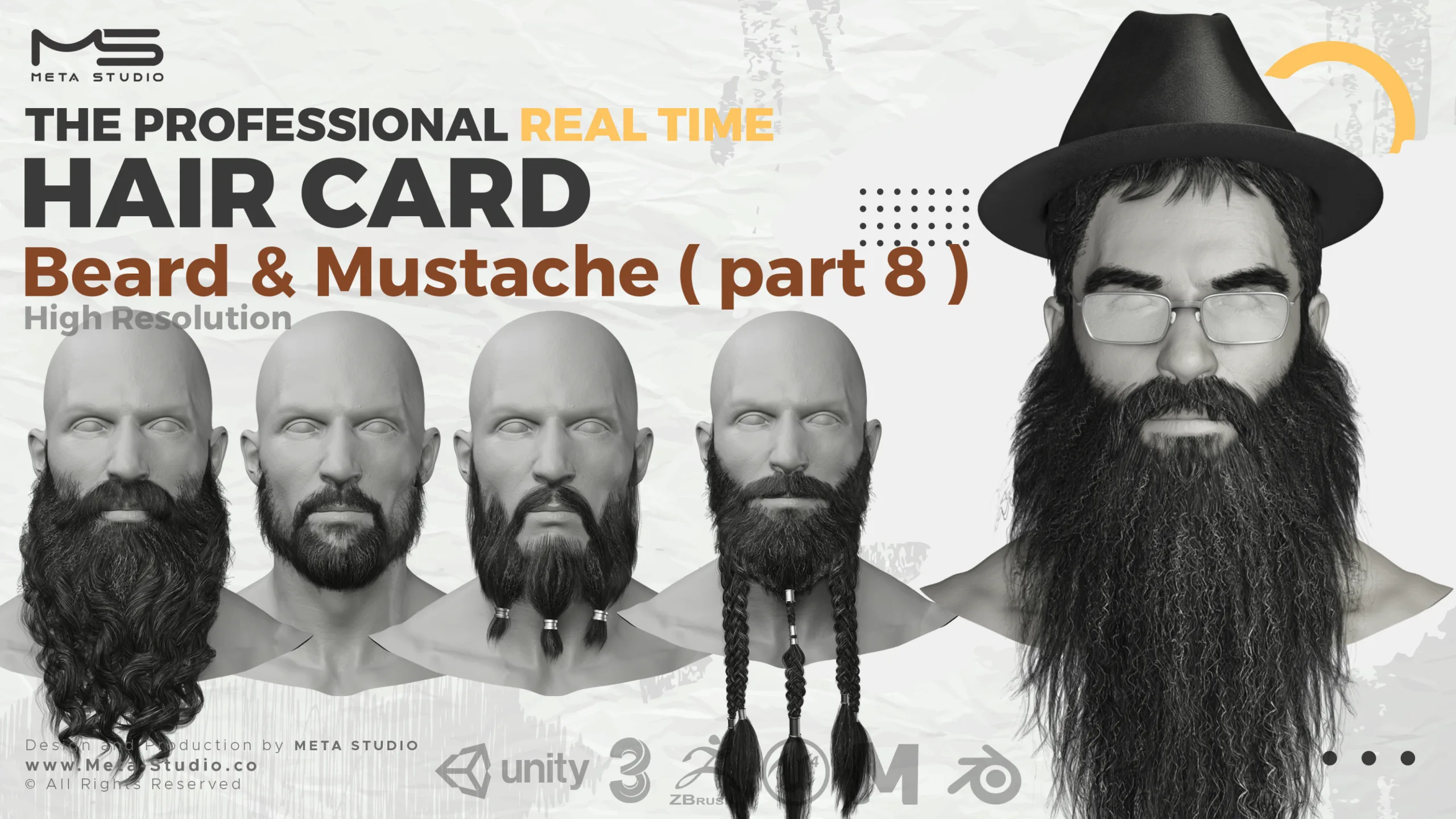 Beard and Mustache Part 8 - Professional Realtime Hair card