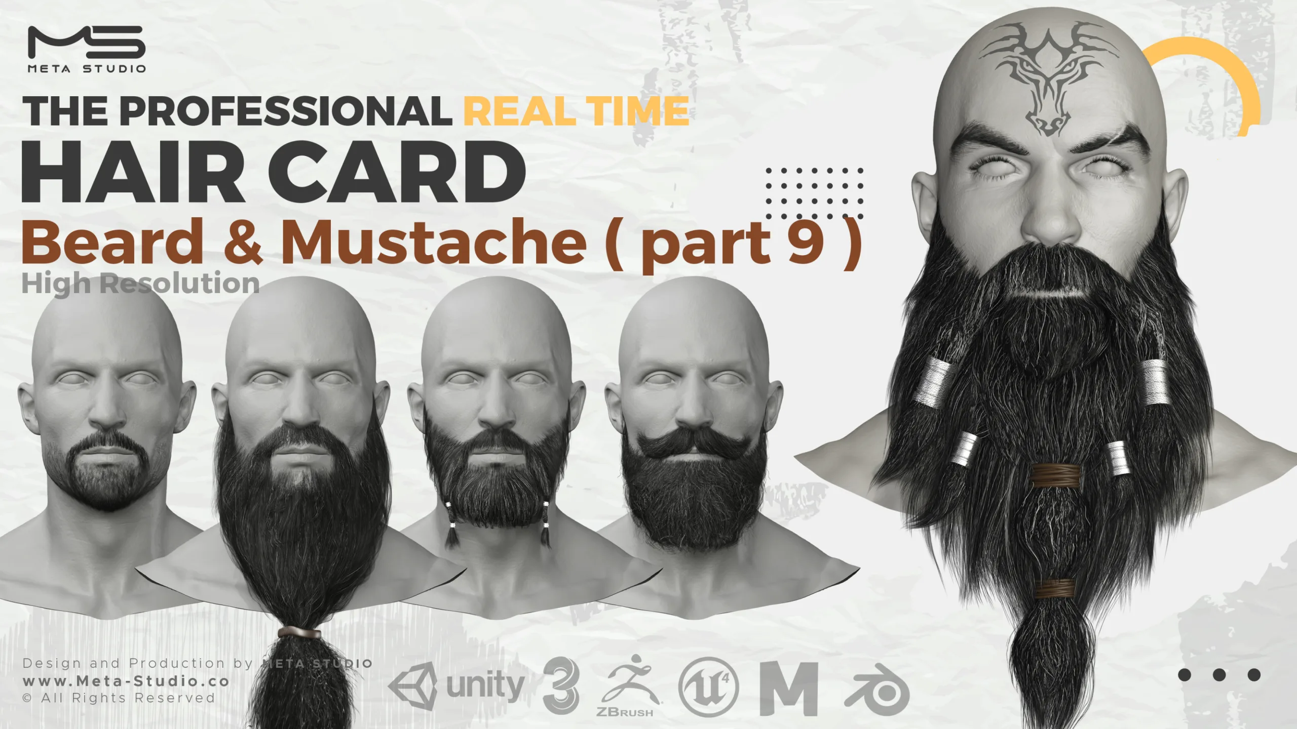 Beard and Mustache Part 9 - Professional Realtime Hair card