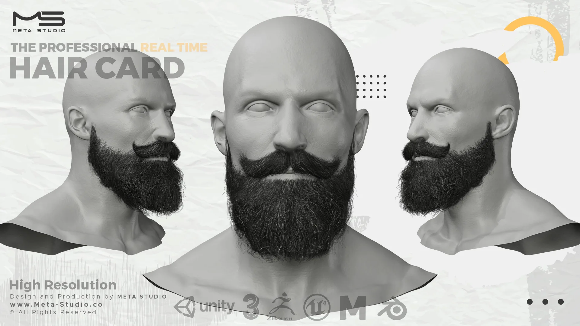 Beard and Mustache Part 9 - Professional Realtime Hair card