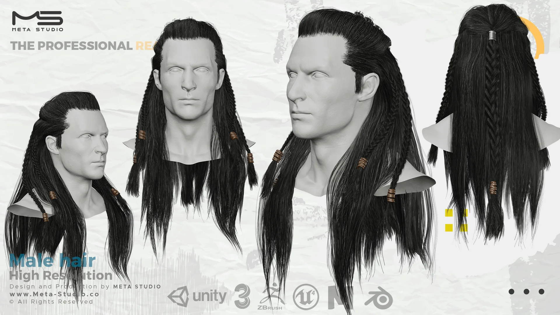 Male Hair Part 10 - Professional Realtime Men Hair cards