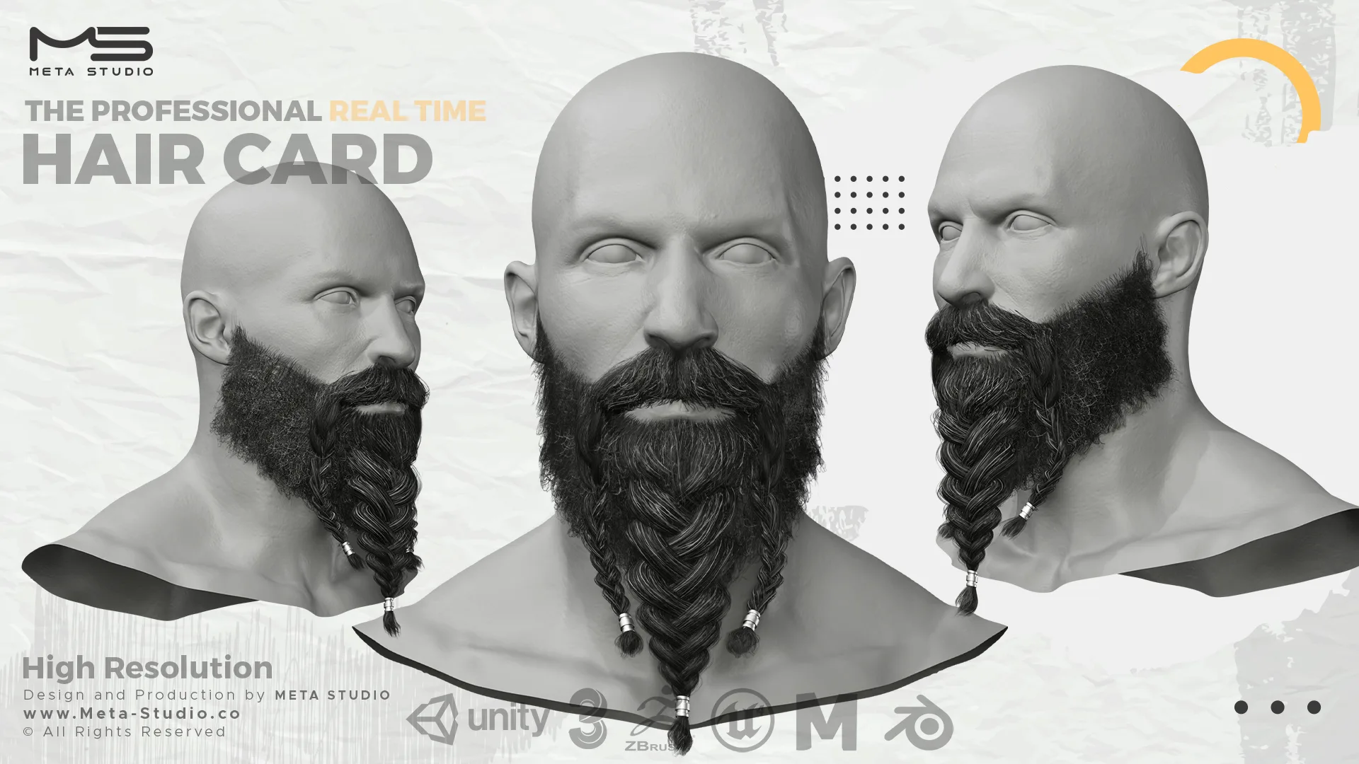 Beard and Mustache Part 10 - Professional Realtime Hair card