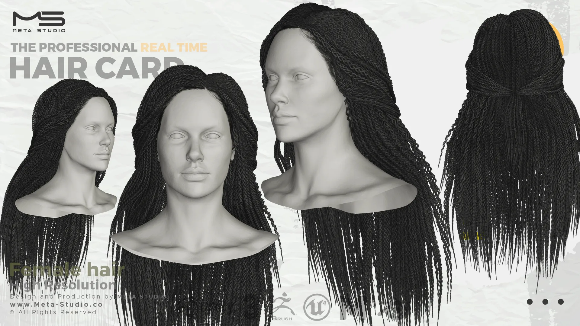 Female Hair Part 9 - Professional Realtime Hair cards