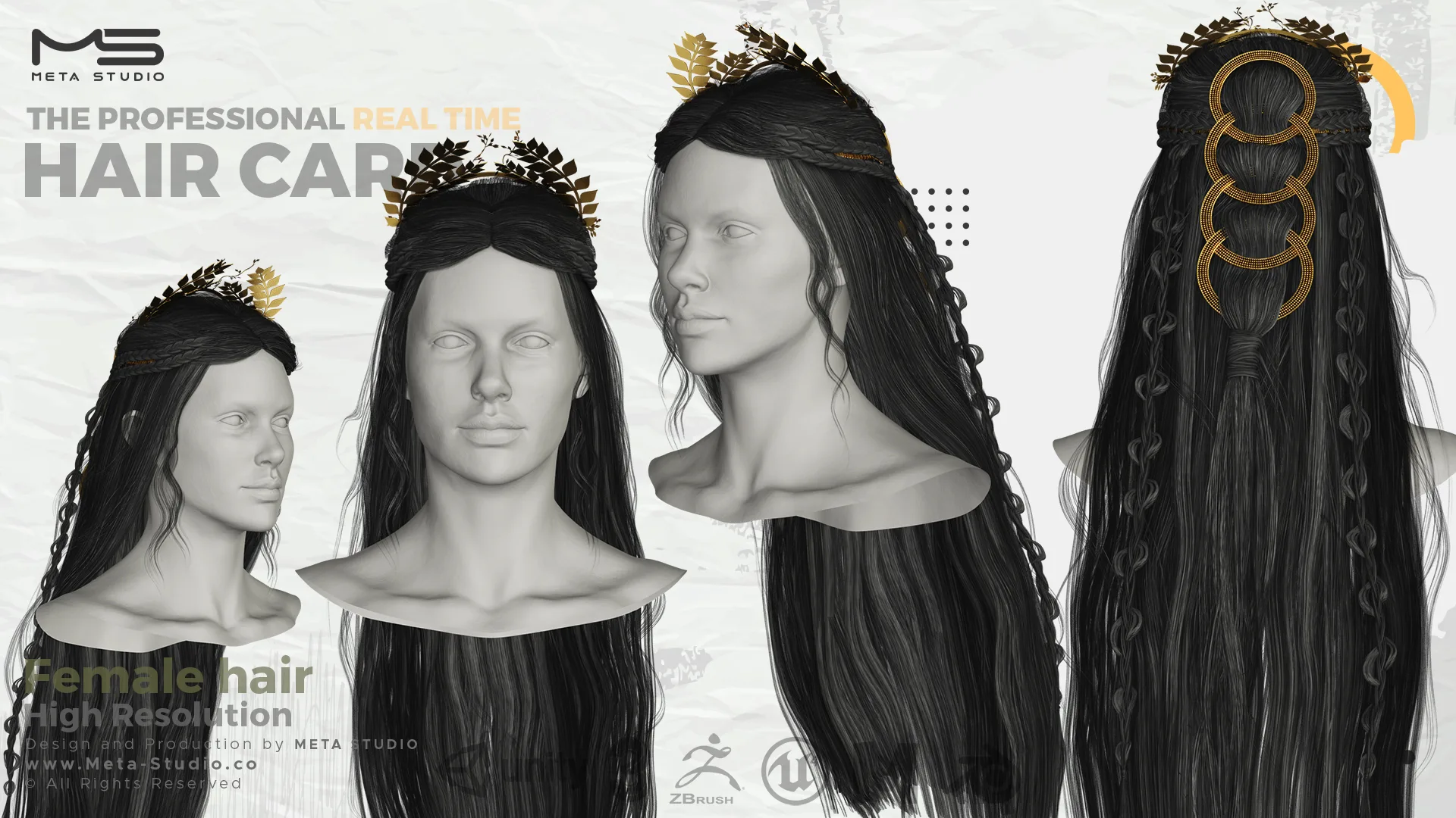 Female Hair Part 9 - Professional Realtime Hair cards