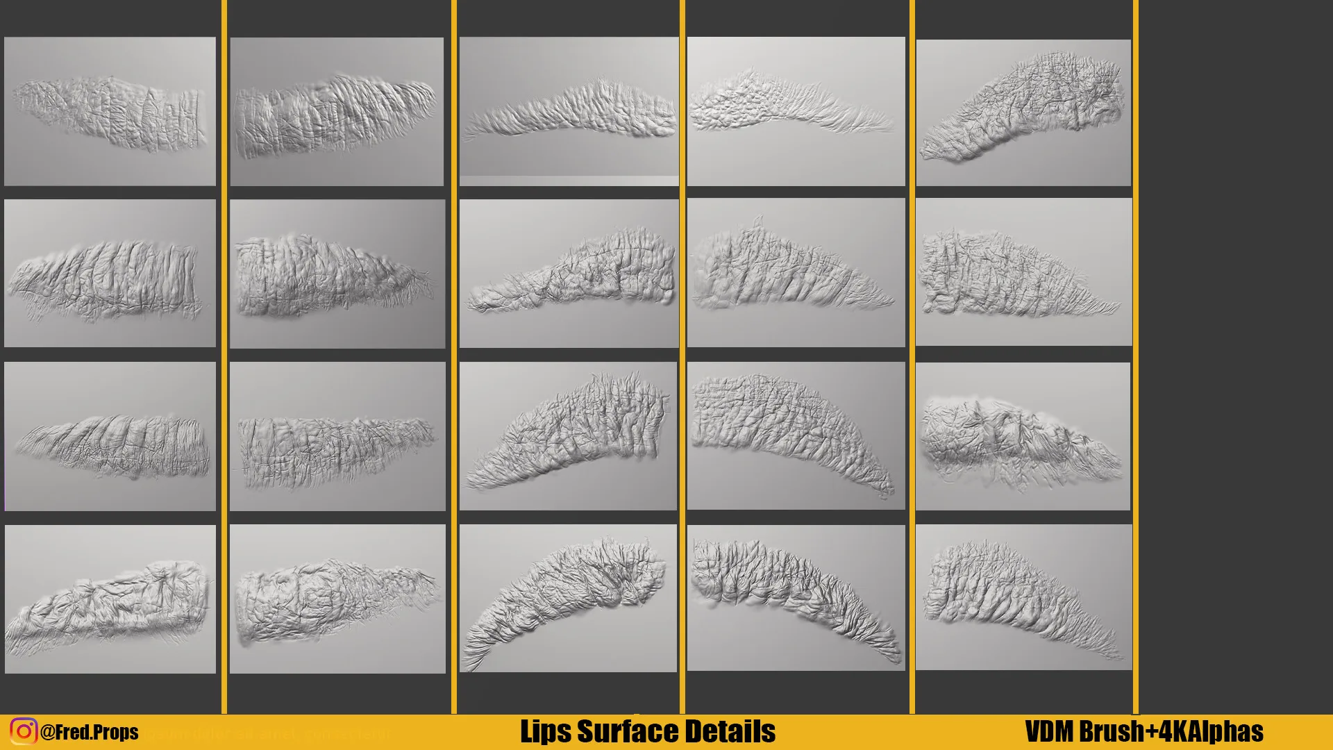 25 Surface Details (Alpha) For Lips