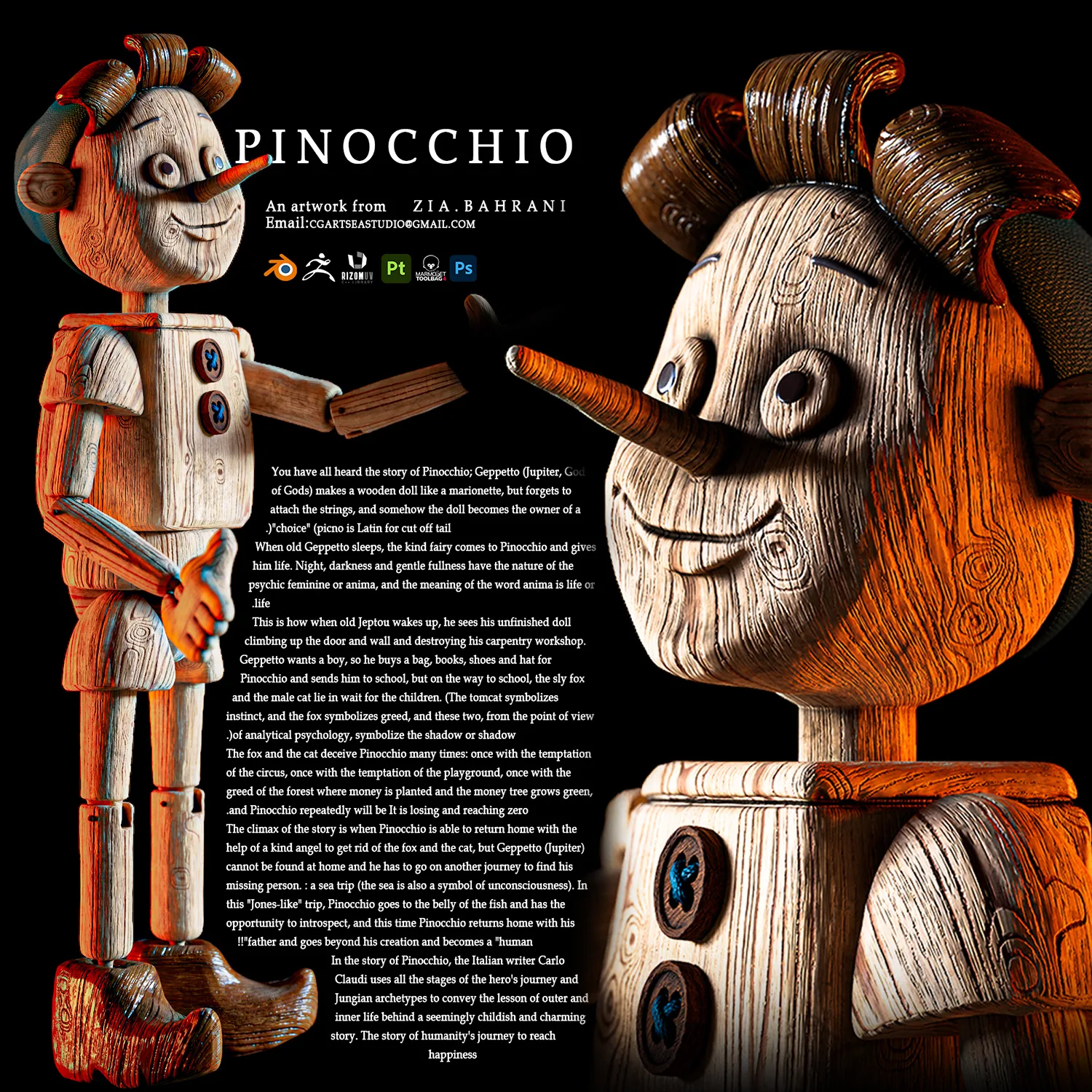 PINOCCHIO WITH 10 WOOD SMART MATERIALS