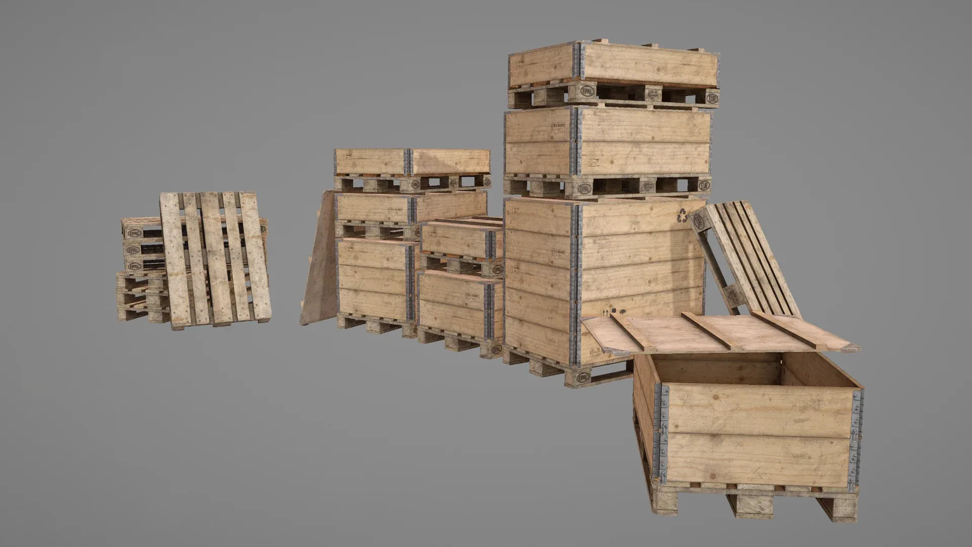 Cargo Wood Pallets Collars Cover EUR EPAL vr.2