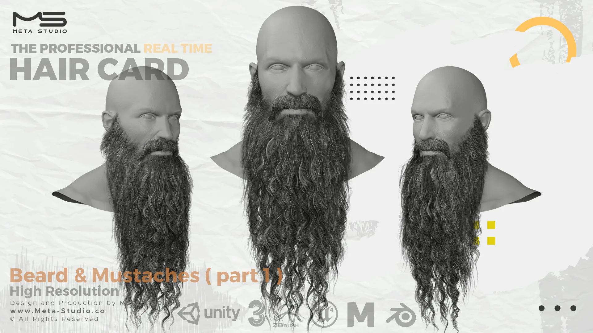 30 Beard and Mustache (Bundle) Realtime Hair card - 50% OFF for a limited time