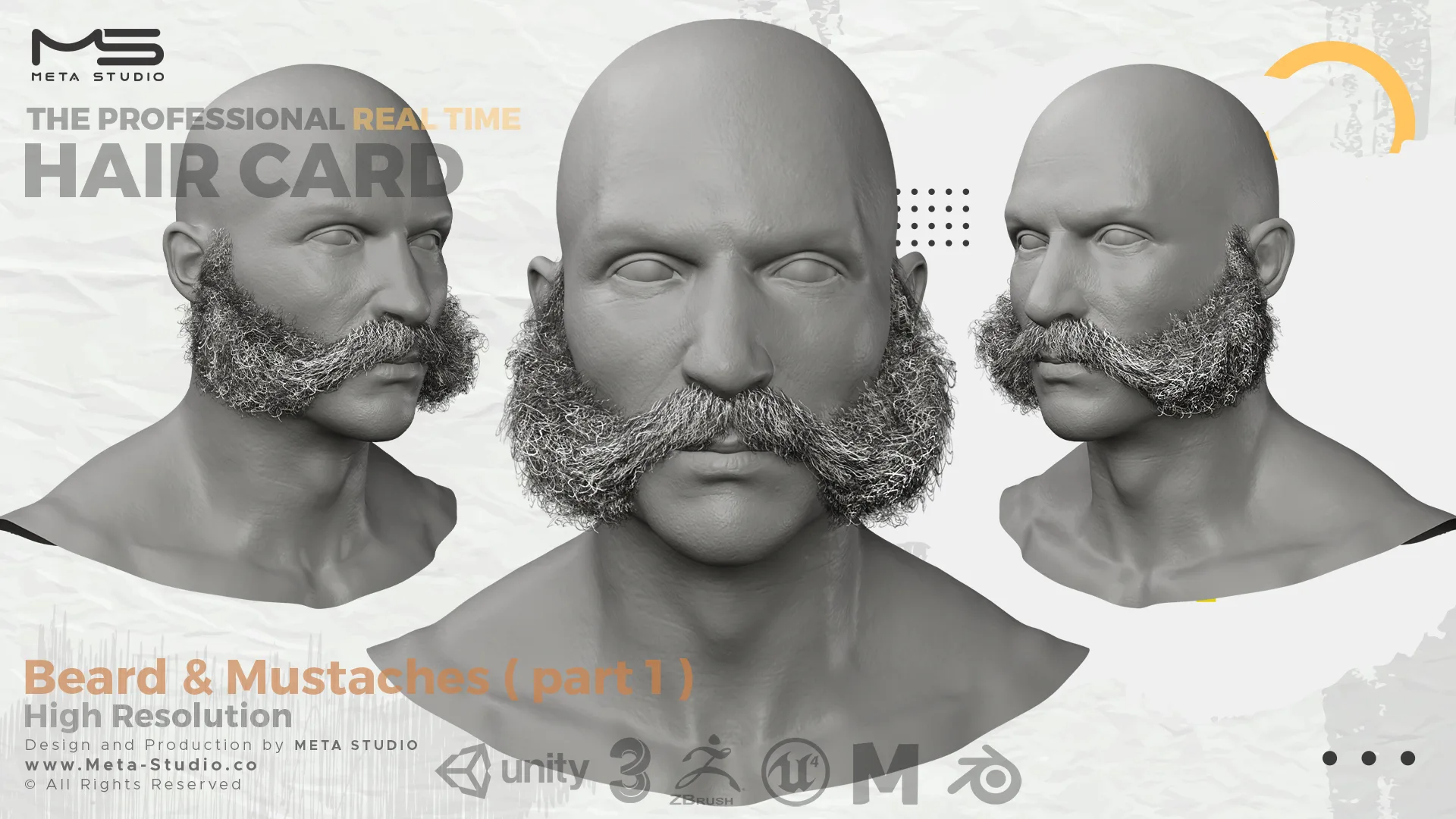 30 Beard and Mustache (Bundle) Realtime Hair card - 50% OFF for a limited time