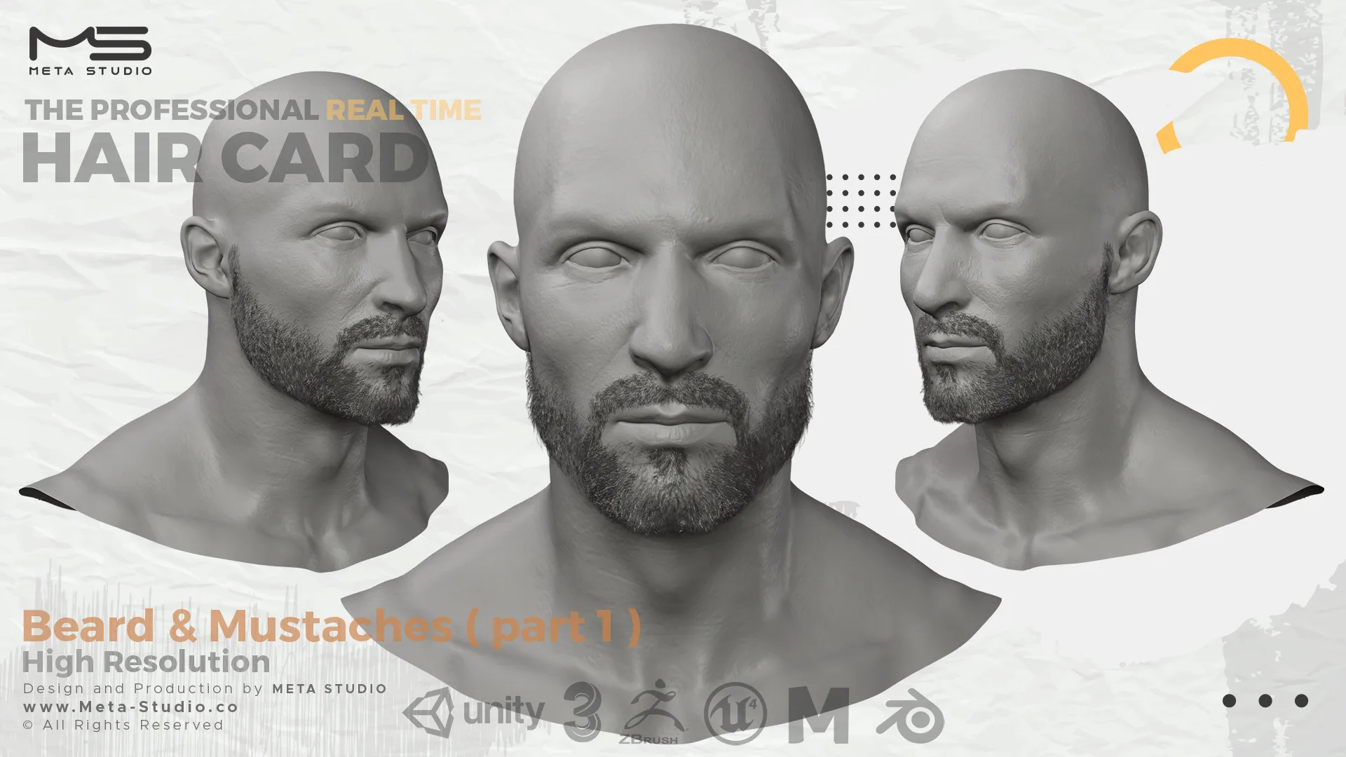 30 Beard and Mustache (Bundle) Realtime Hair card - 50% OFF for a limited time