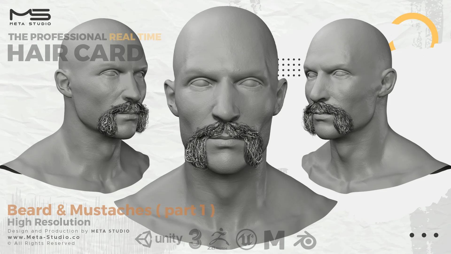30 Beard and Mustache (Bundle) Realtime Hair card - 50% OFF for a limited time
