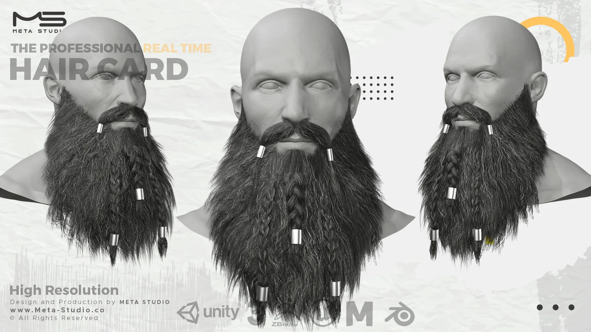 30 Beard and Mustache (Bundle) Realtime Hair card - 50% OFF for a limited time