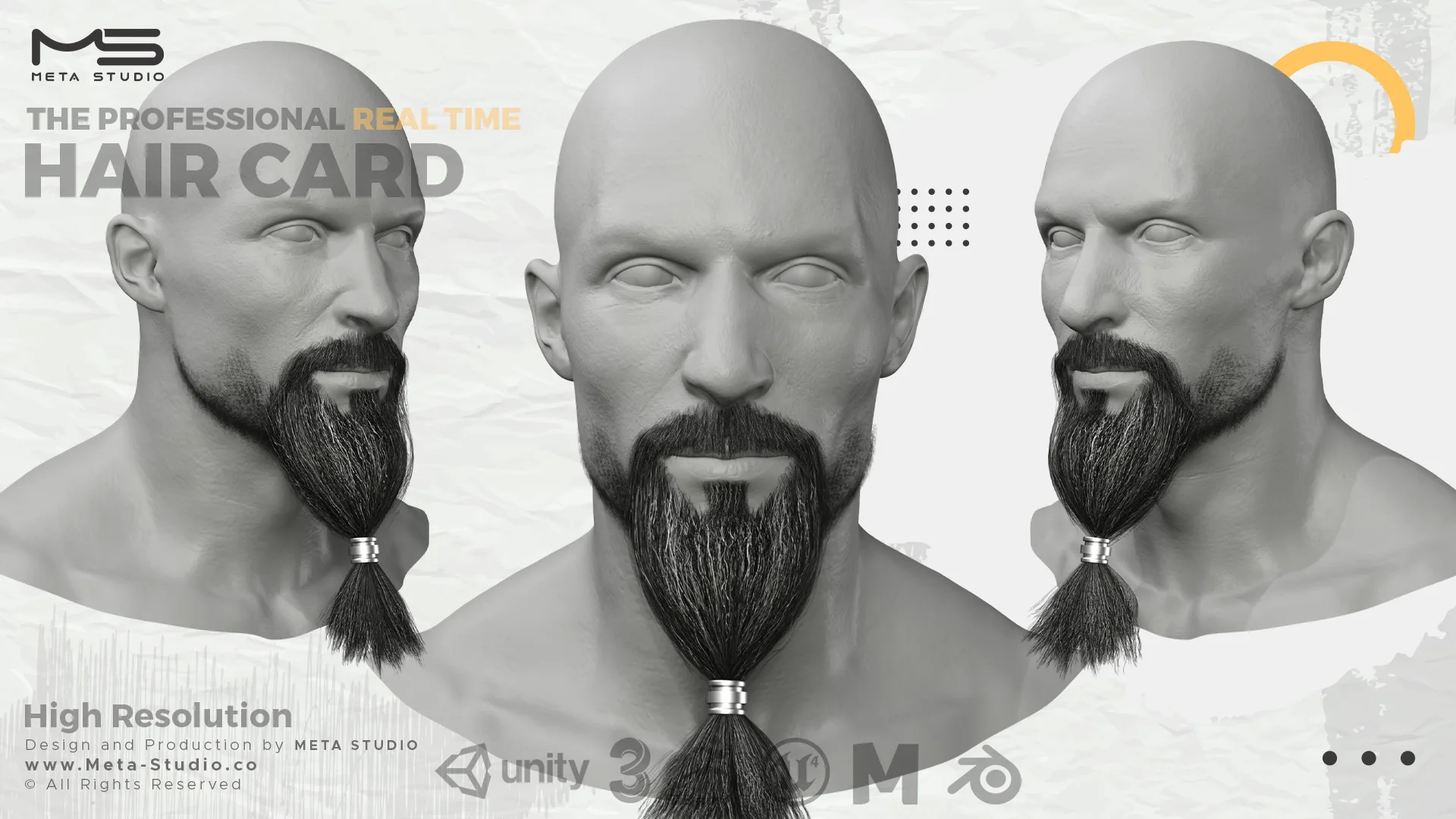 30 Beard and Mustache (Bundle) Realtime Hair card - 50% OFF for a limited time